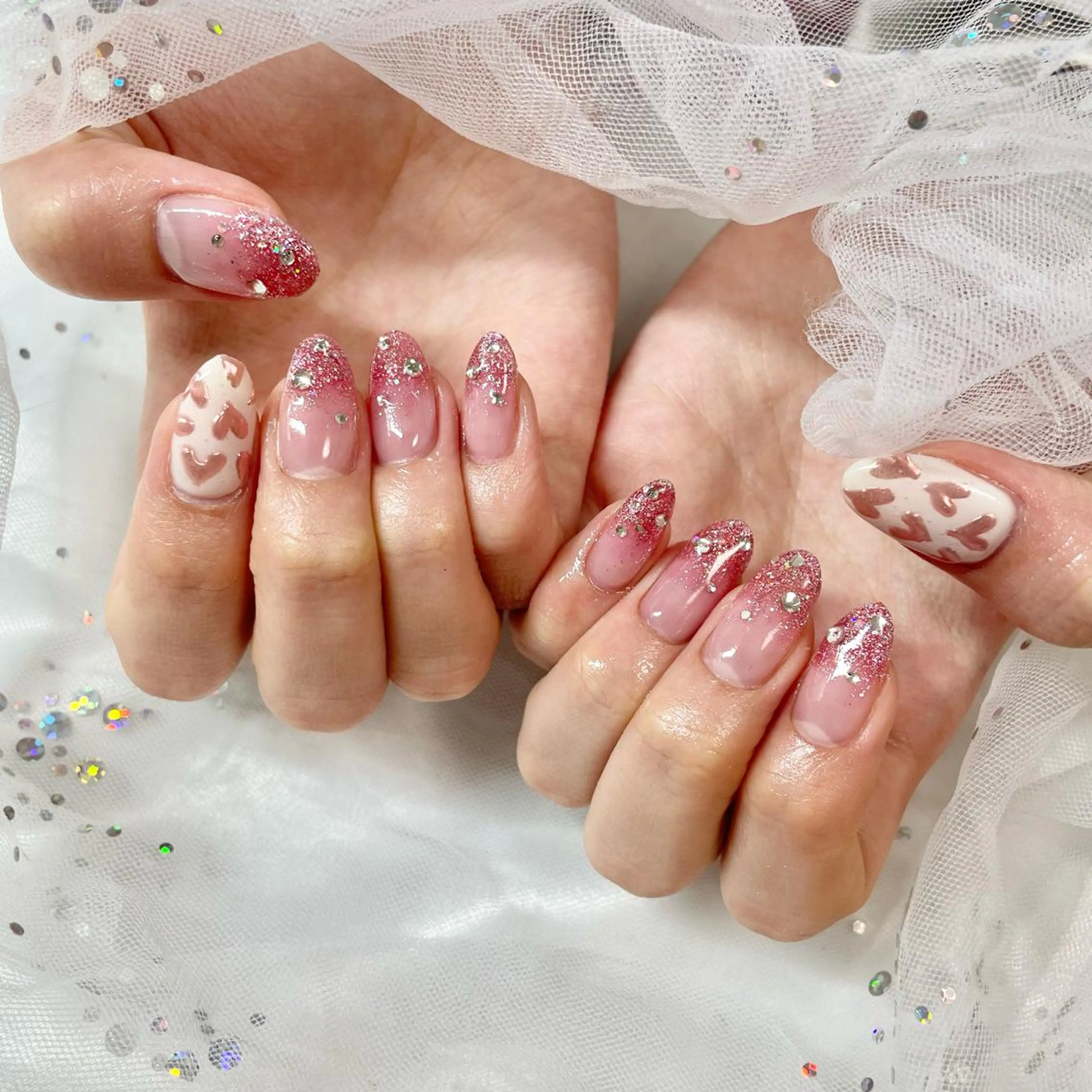 ネイル ハート 🎀AYAKO 🎀中韓ネイルのネイルデザイン