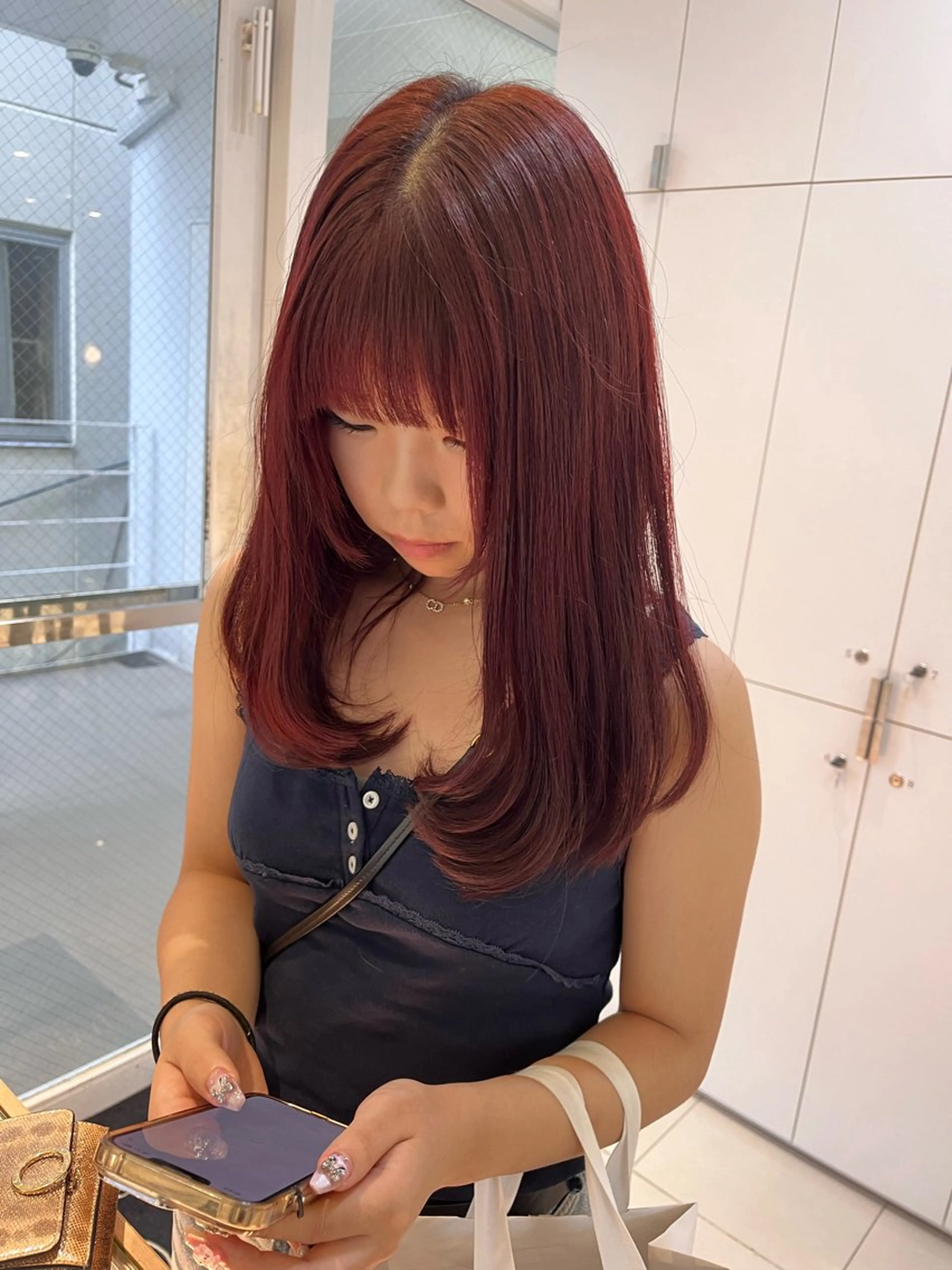 ミディアム ワイドバング ヘアカラー トリートメント ヘアセット 艶髪/暖色カラー/ ◎RUKI.のヘアスタイル