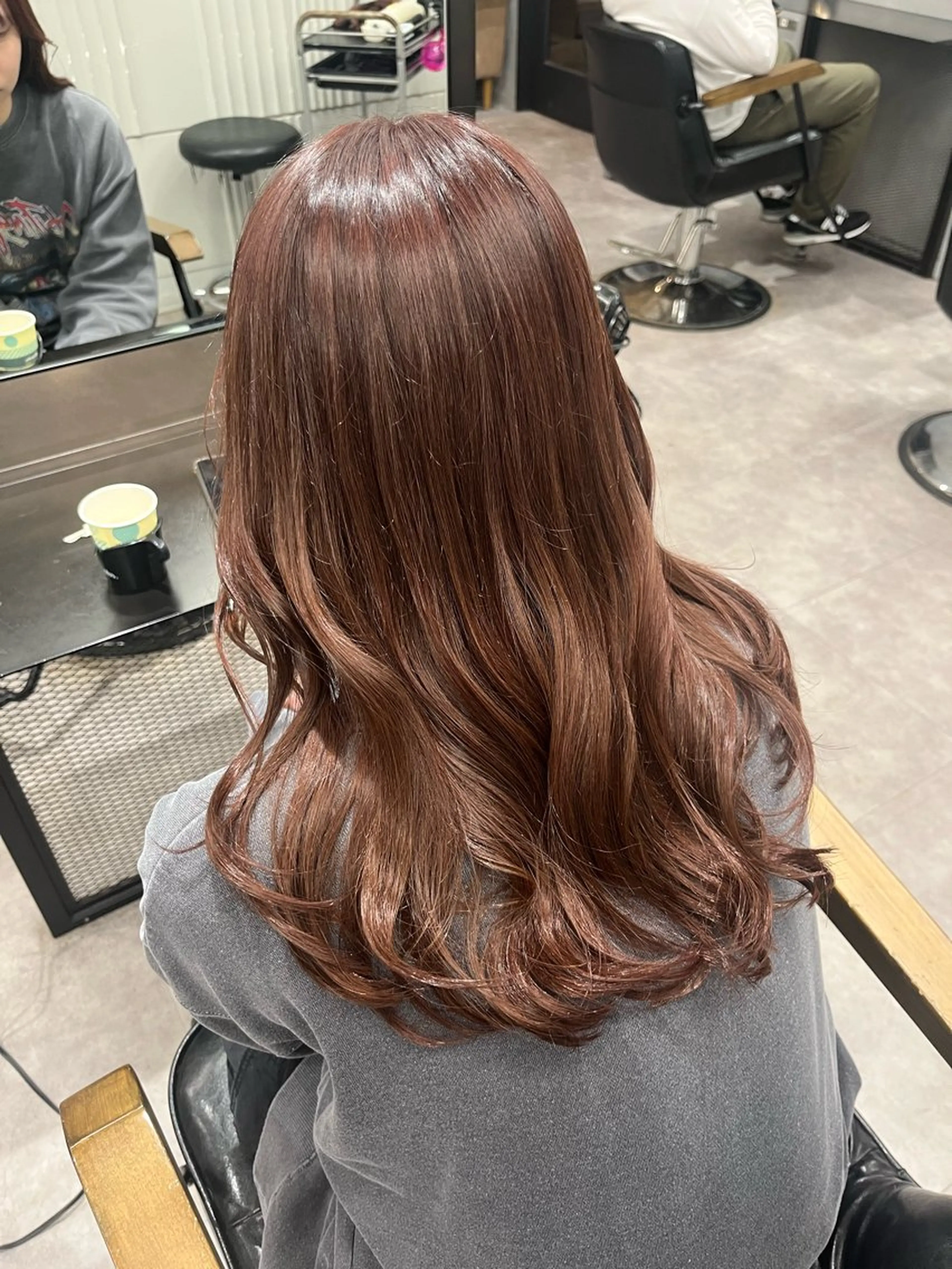 セミロング ピンクブラウン ヘアカラー 💜メンズカット＆パ ーマ💜Sakuraのヘアスタイル