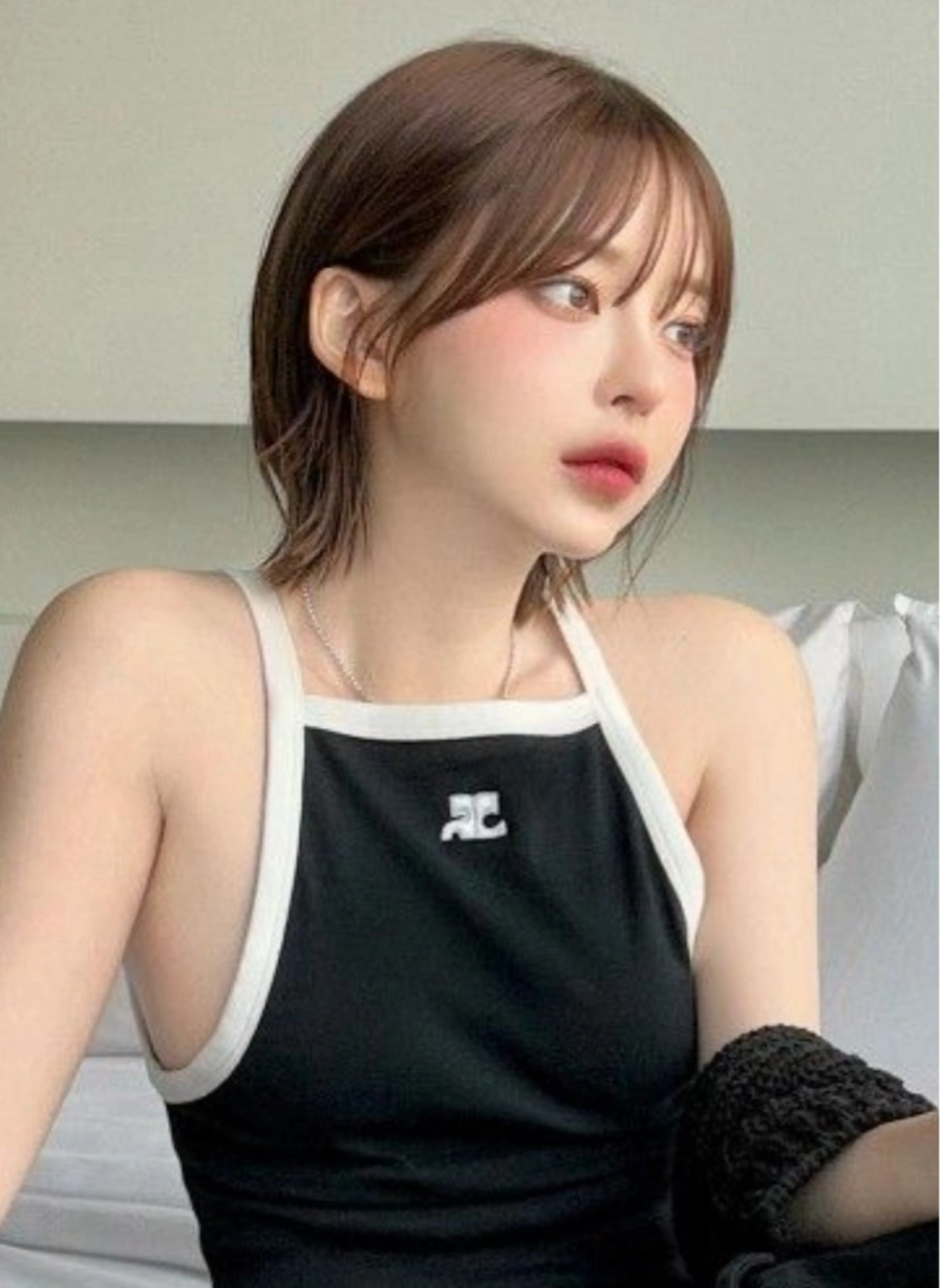 ショート 韓国メンズ特化 ダウン・毛流れパーマのヘアスタイル