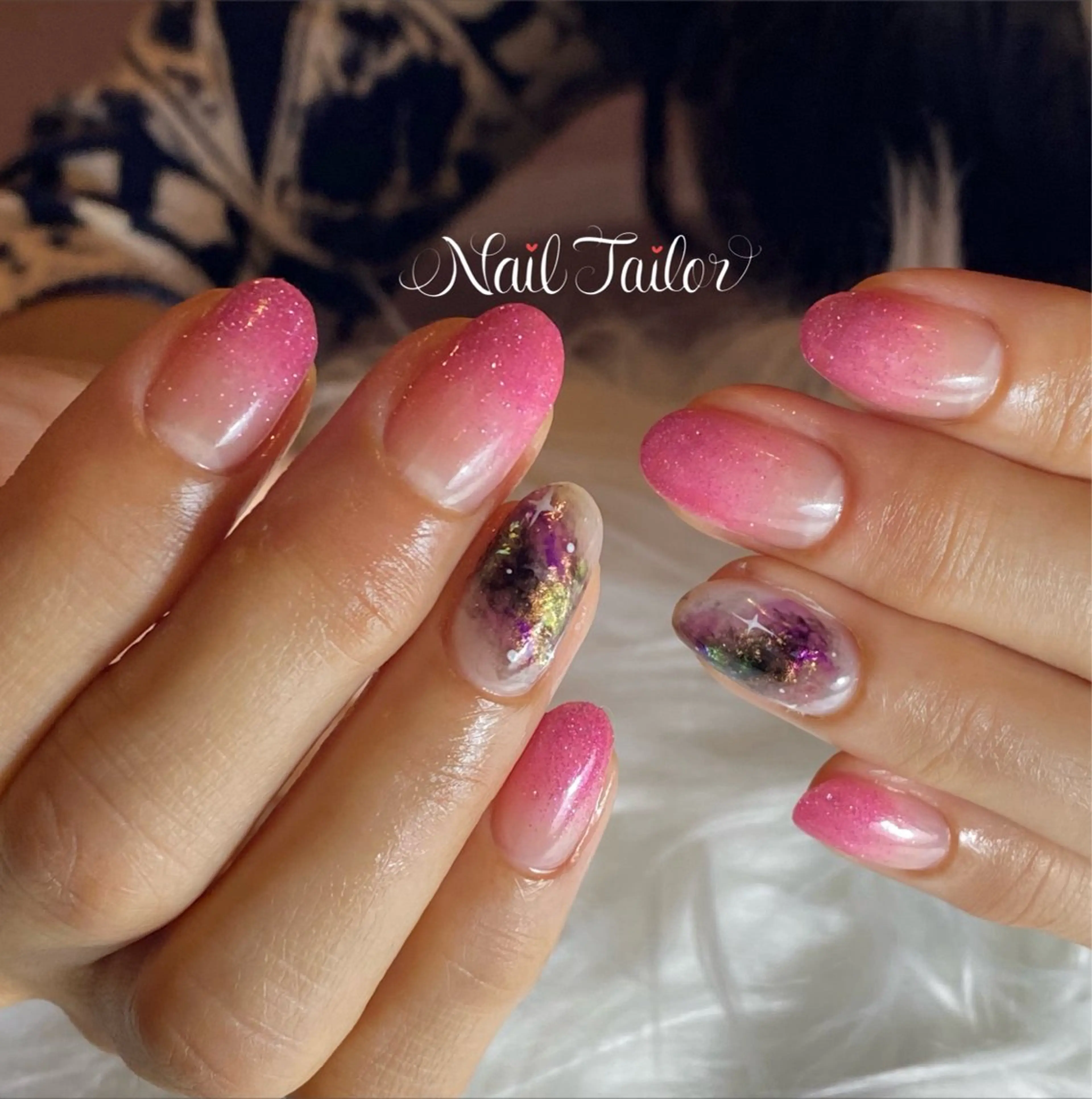 ネイル アートネイル 長さ出し ジェルネイル グラデーション ニュアンスネイル ハンドネイル 〜Nail Tailor〜 ネイルテイラー所属・NailTailor ネイルテイラーのネイルデザイン