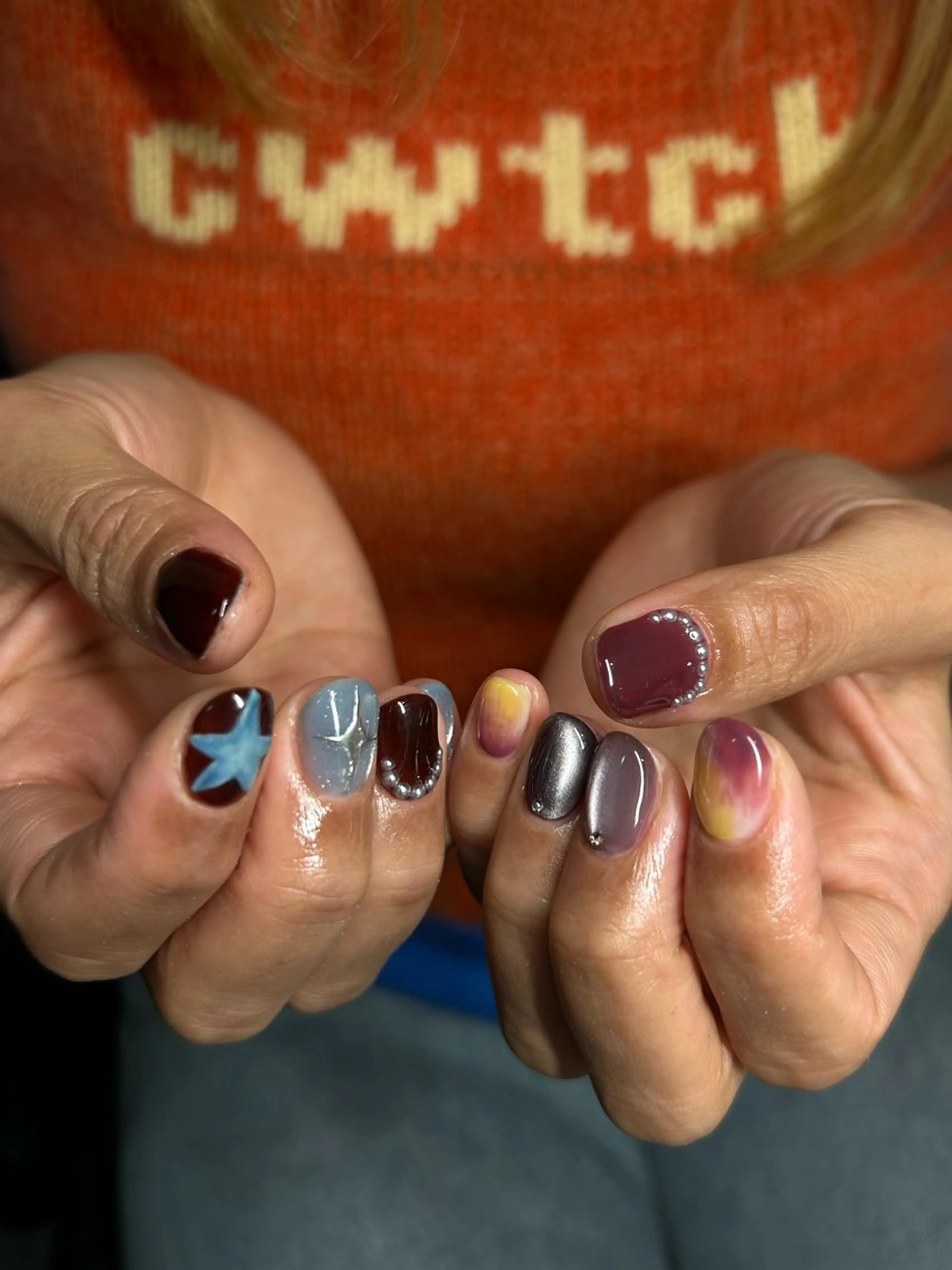 ネイル マグネットネイル ニュアンスネイル Yuni.所属・sakae yurinaのネイルデザイン