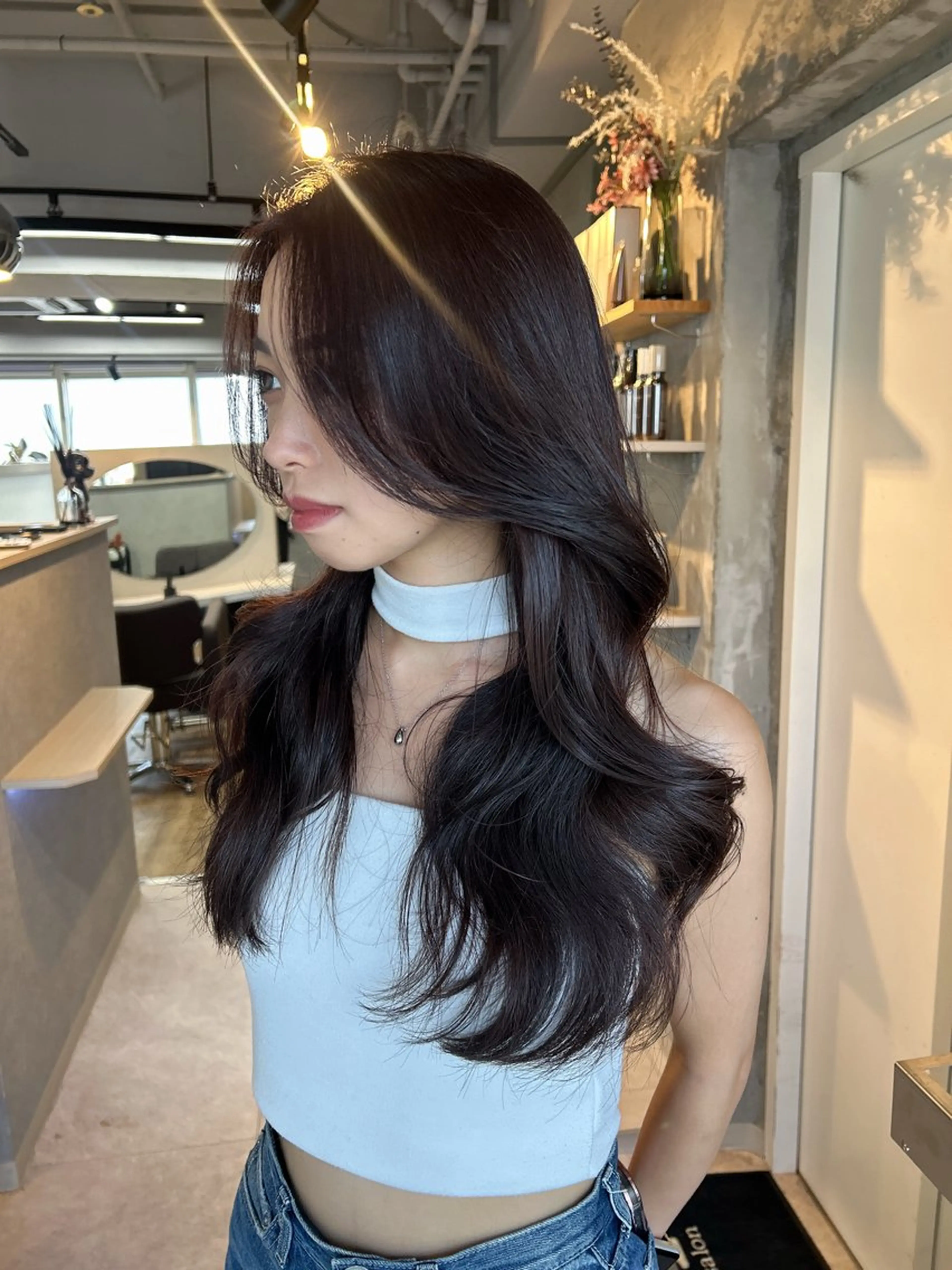 ロング カット ヘアカラー トリートメント 心斎橋ヘアカラー ブリーチmarinaのヘアスタイル