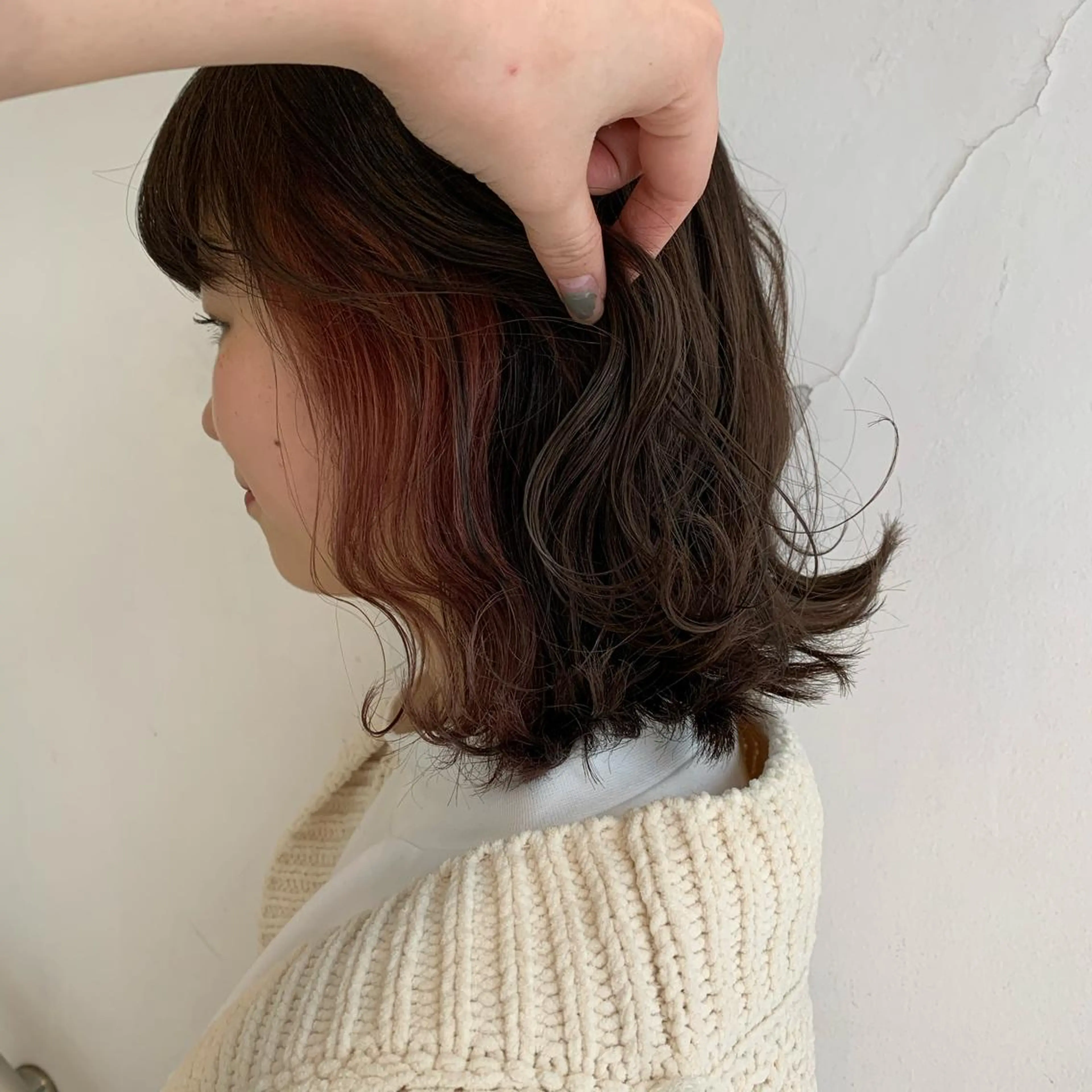 セミロング ヘアカラー 似合わせカットカラー ♡佐藤捺美のヘアスタイル