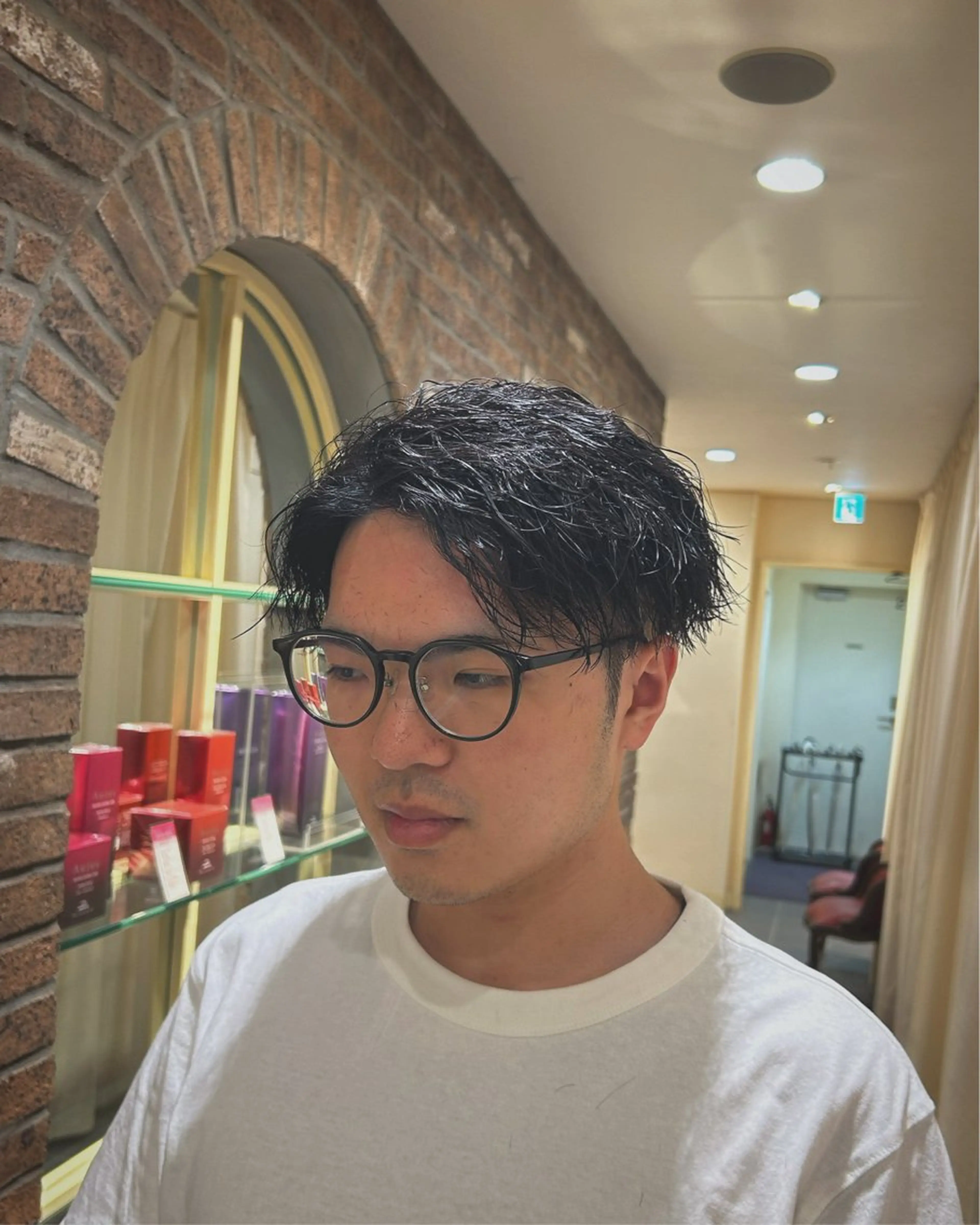 パーマ メンズ センターパート メンズメッシュ マッシュ メンズパーマ メンズツイストパーマ 高田馬場/メンズ/ 外国人風ヘアのヘアスタイル