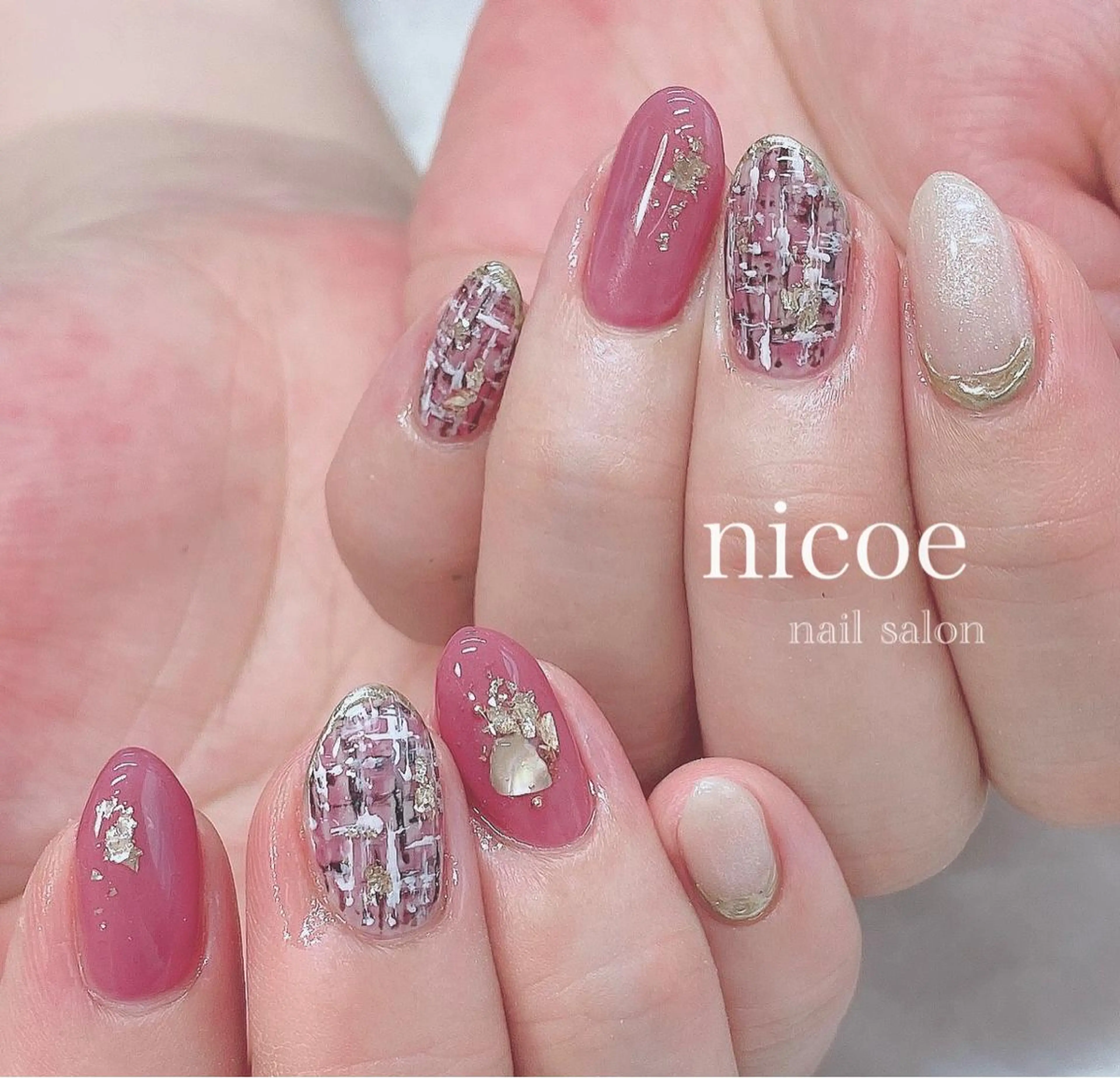 ネイル アートネイル フラワーネイル オフィスネイル ワンカラーネイル ピンク ネイルサロン　nicoe【ニコエ】所属・ネイルサロン nicoeのネイルデザイン
