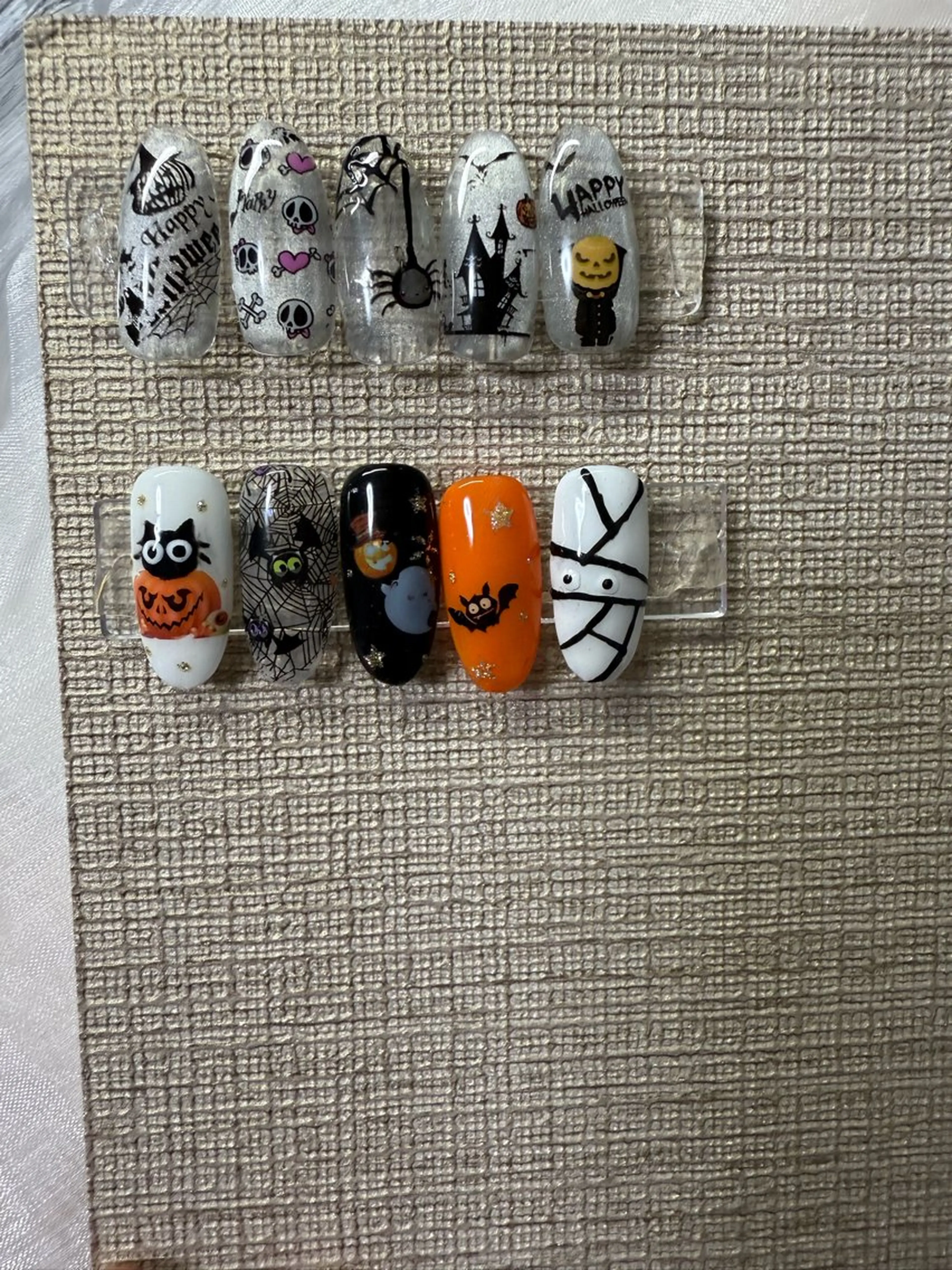 自爪🎃 ハロウィン限定【シールとアート2本】合わせてデザイン👻アート🎨持ち込み写真👌の写真