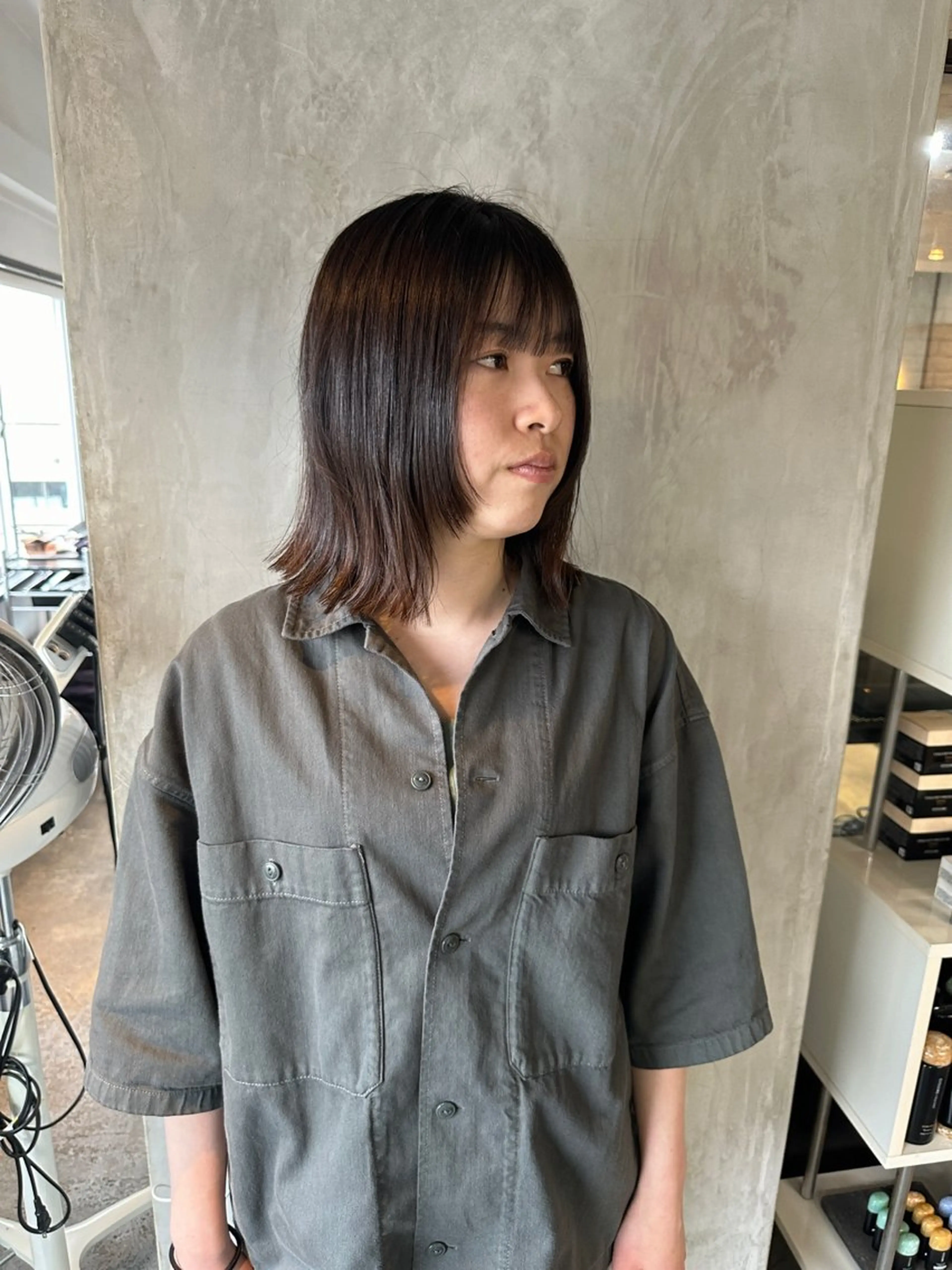 ミディアム カラー ヘアアレンジ ウルフカット カット ヘアセット stylist/蛯谷 珠里のヘアスタイル
