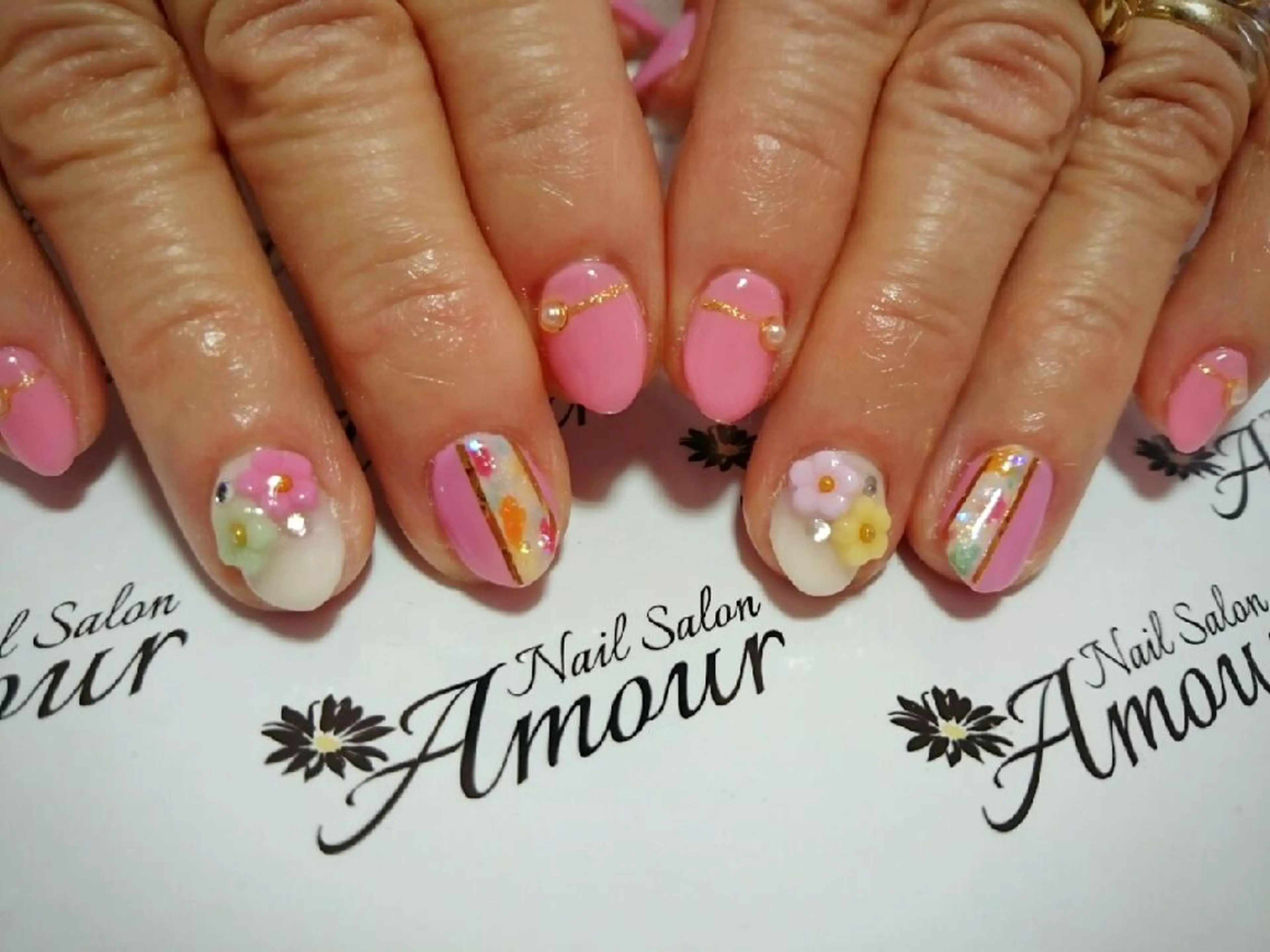 ネイル フラワーネイル nailsalon ♡amour♡のネイルデザイン