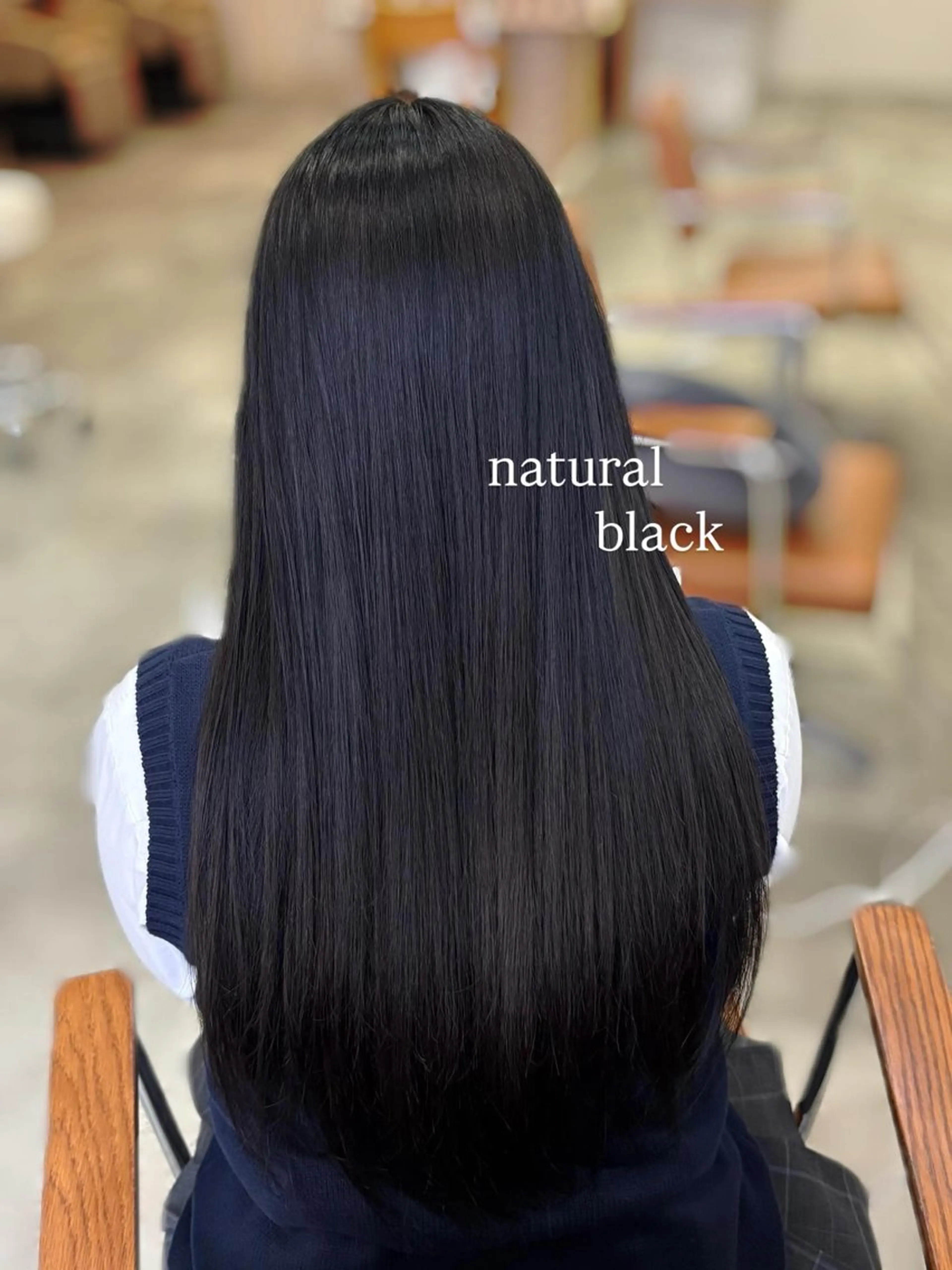 ロング カラー 黒髪 透明感カラー ナチュラルブラック ヘアカラー 透明感カラー🩵 /MIHOのヘアスタイル