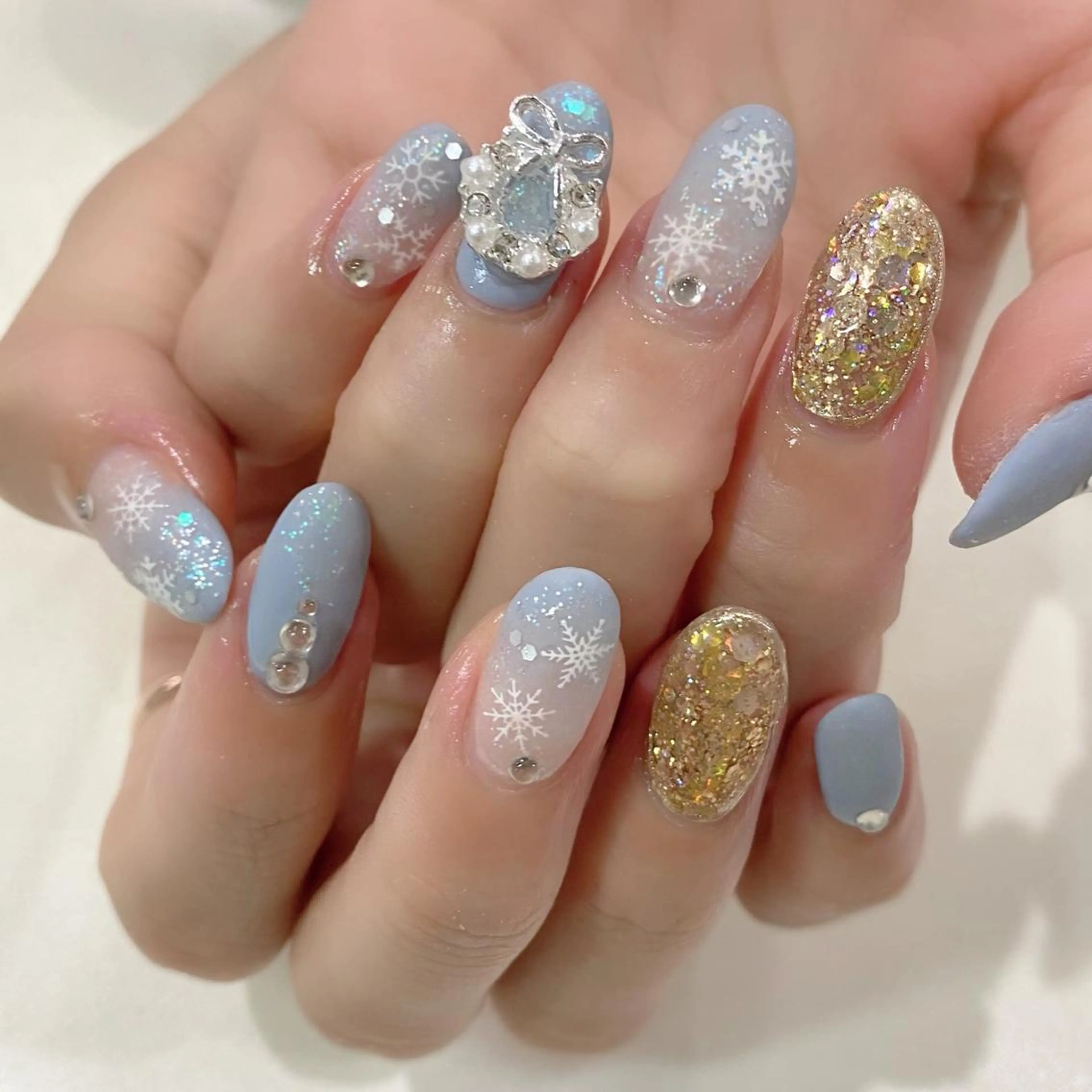 ネイル アートネイル 冬ネイル クリスマス ハンドネイル Salon Ｋのネイルデザイン