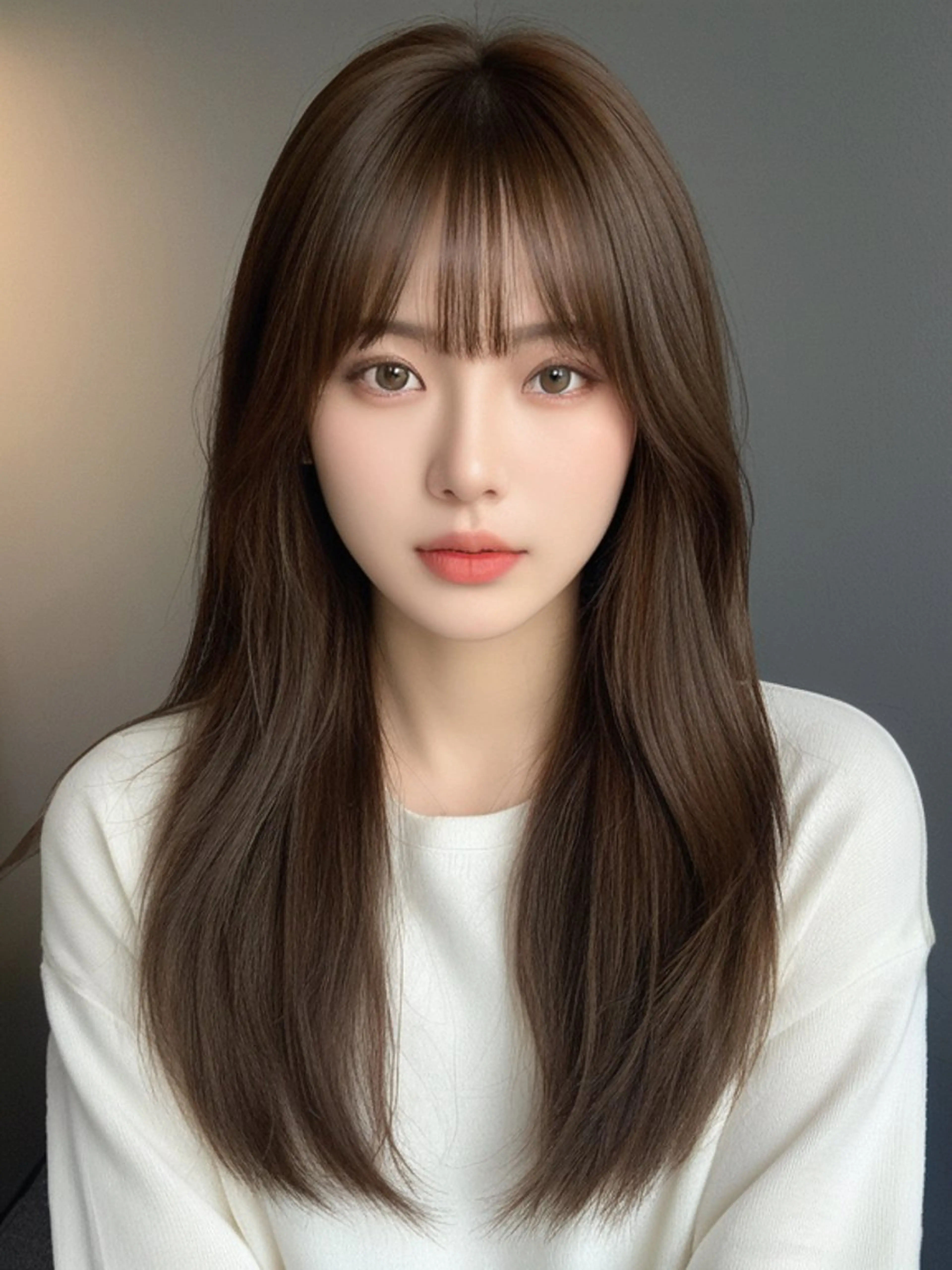 ロング くびれヘア 韓国風ヘア レイヤーカット シースルーバング カット ヘアカラー トリートメント 新宿/韓国レイヤー 顔まわり/RIKUのヘアスタイル