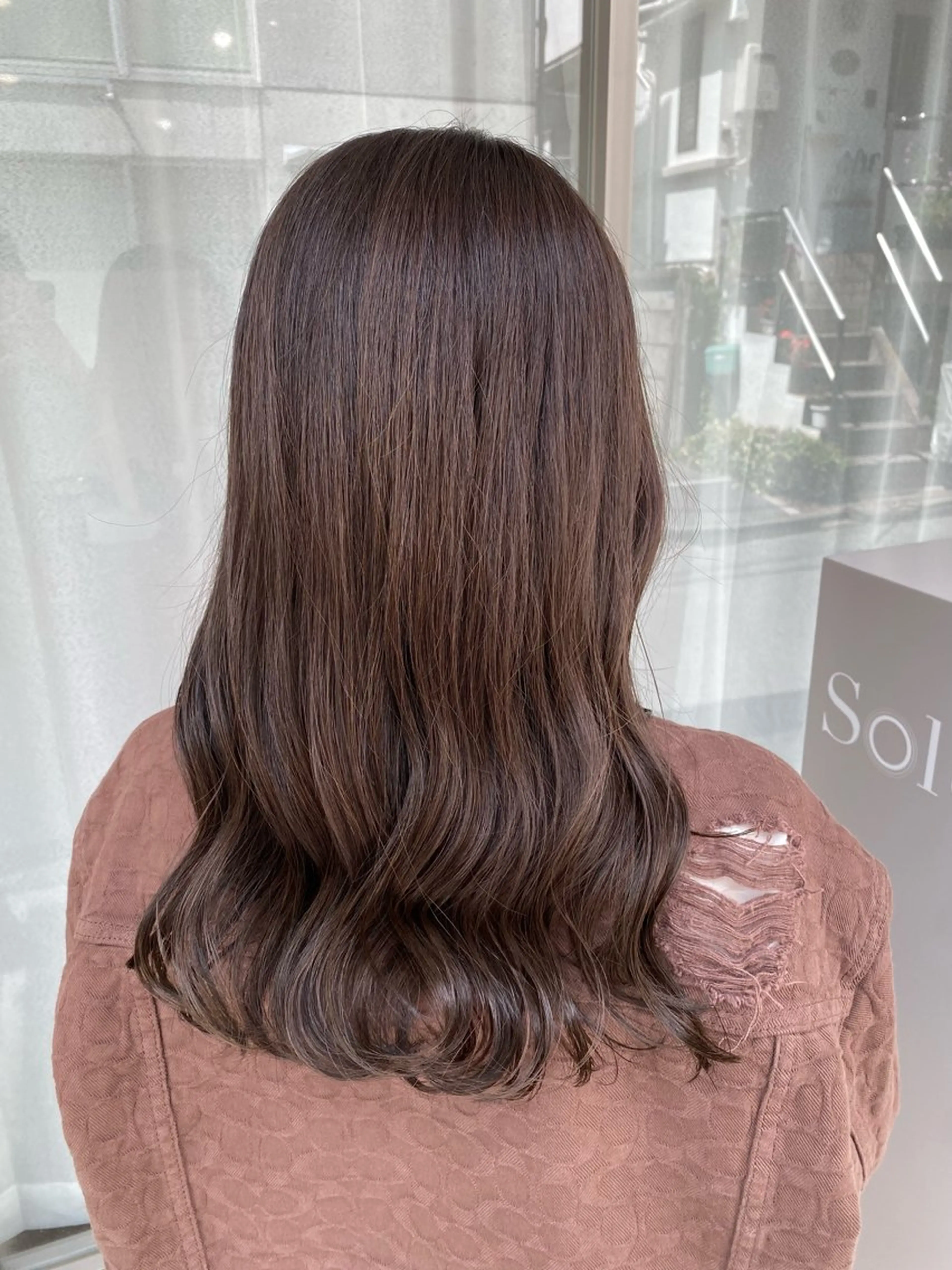 セミロング カラー グレージュ オリーブグレージュ オリーブグレー カット ヘアカラー トリートメント グレージュ/透明感/ 韓国ヘア/RISAのヘアスタイル