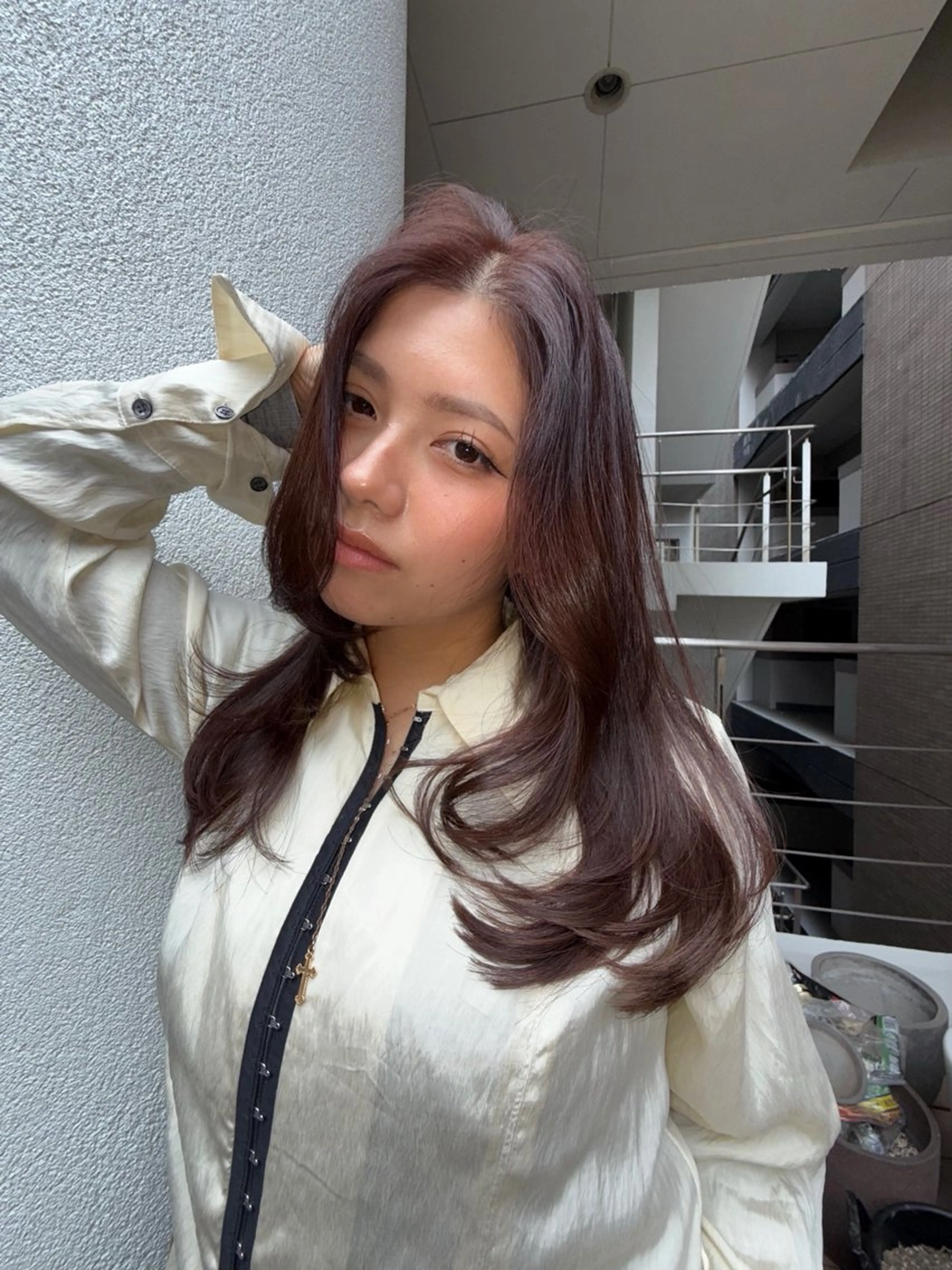 ロング カラー ブラウンカラー チョコレートブラウン レイヤーカット YURiA /レイヤーカットのヘアスタイル