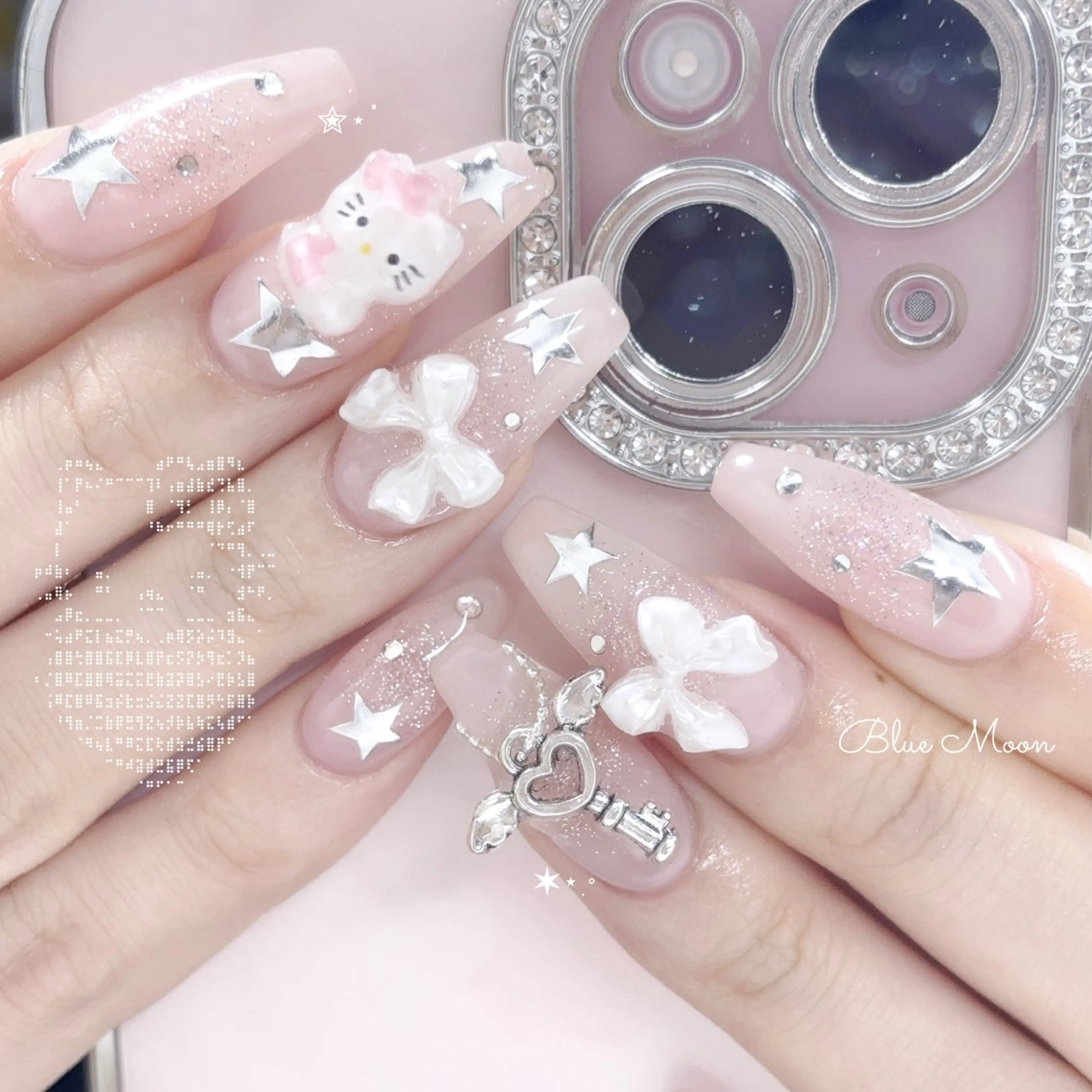 ネイル リボン ハンドネイル フットネイル ハンドケア nail salon Blue Moonのネイルデザイン