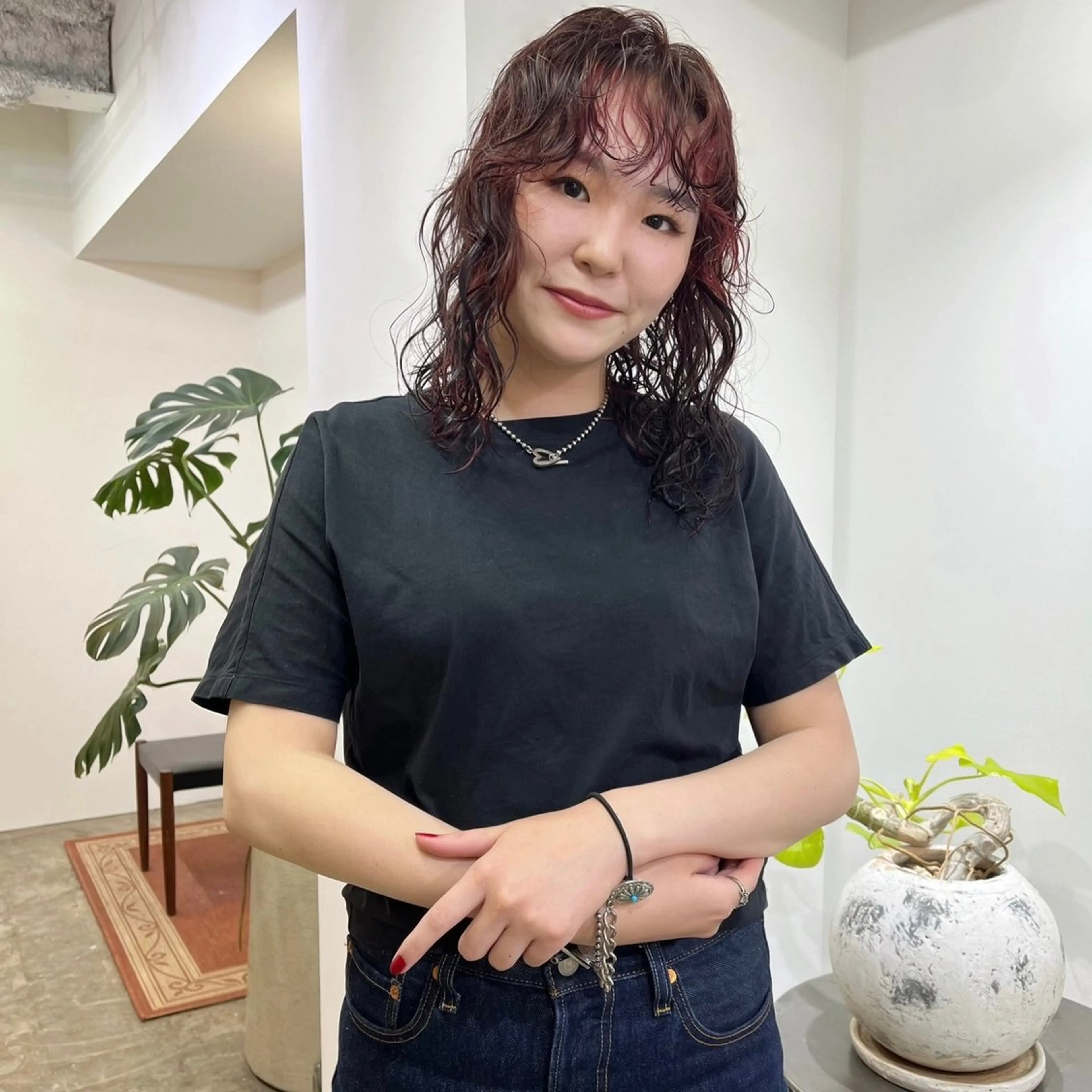 セミロング カラー パーマ カット ヘアカラー トリートメント ハイトーン/心斎橋/ honomiのヘアスタイル