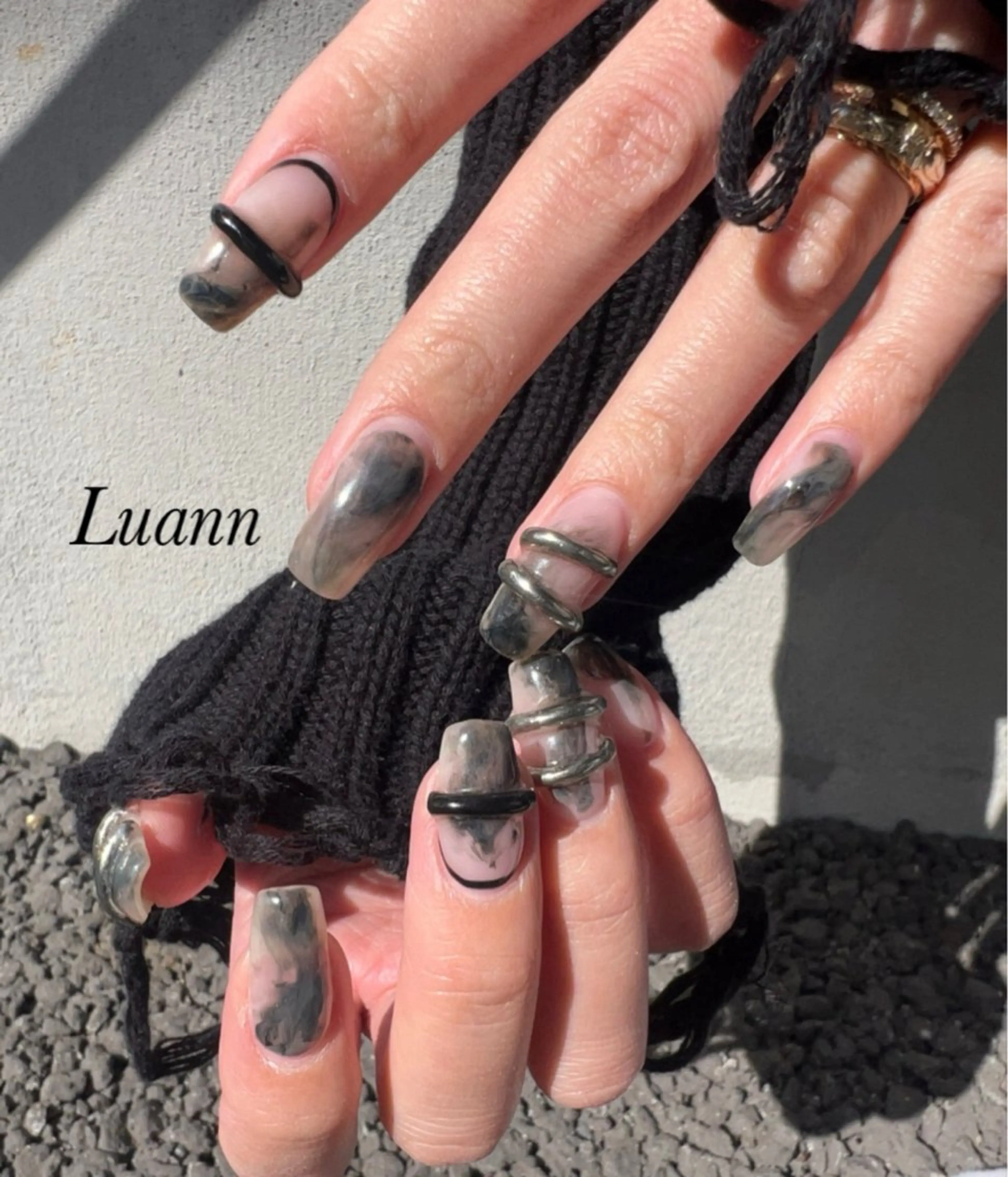 ネイル チークネイル 韓国ネイル 持ち込み ピンク シルバー ハンドネイル Luann nail所属・Luann nail Sakiのその他イメージ