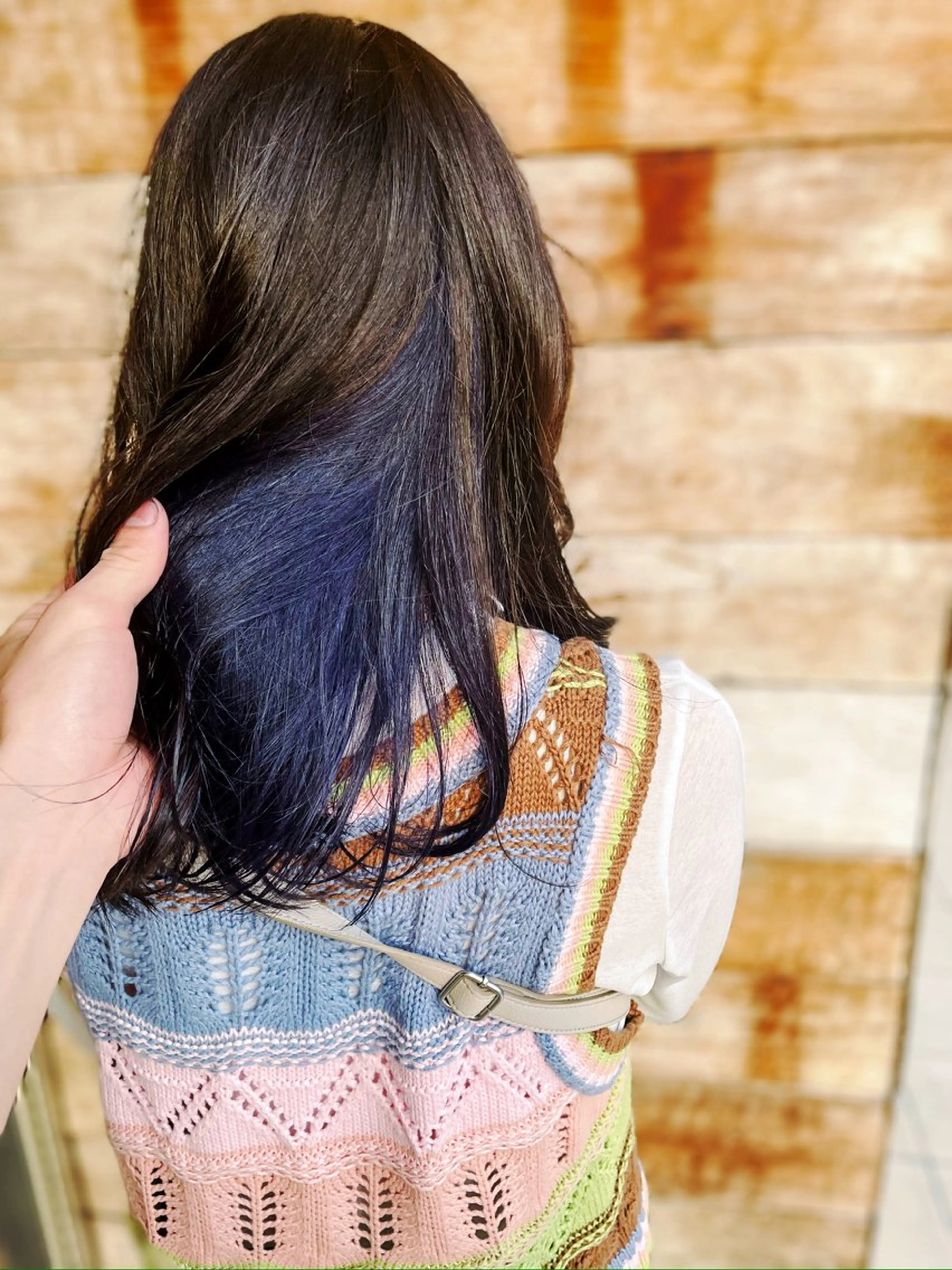 ミディアム カラー インナーカラー ネイビーカラー 中西 将🌈"たすく"のヘアスタイル