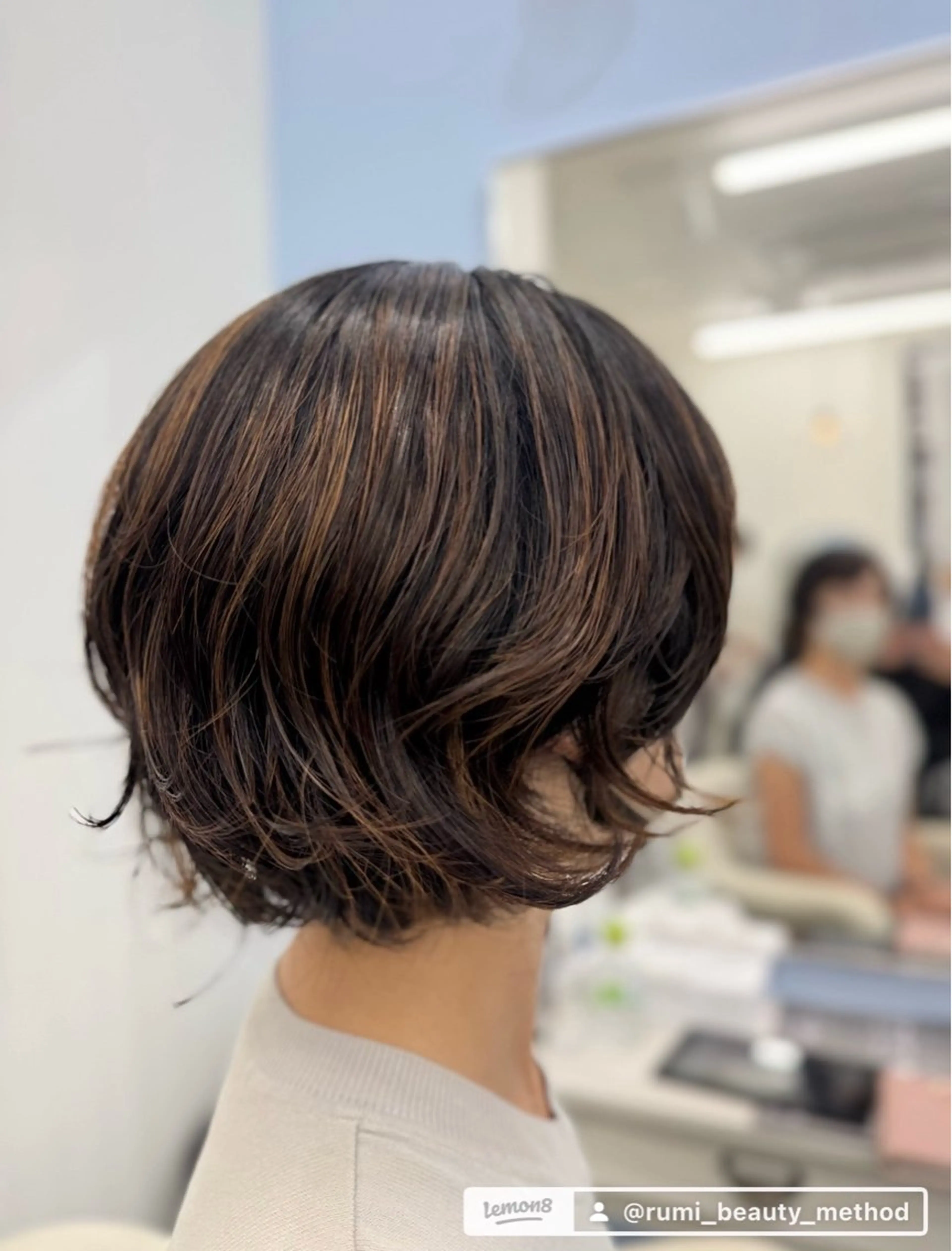ショート カラー パーマ ボブ カット RUMI CLAIR(リノカヒリ内)所属・すがわら るみのヘアスタイル