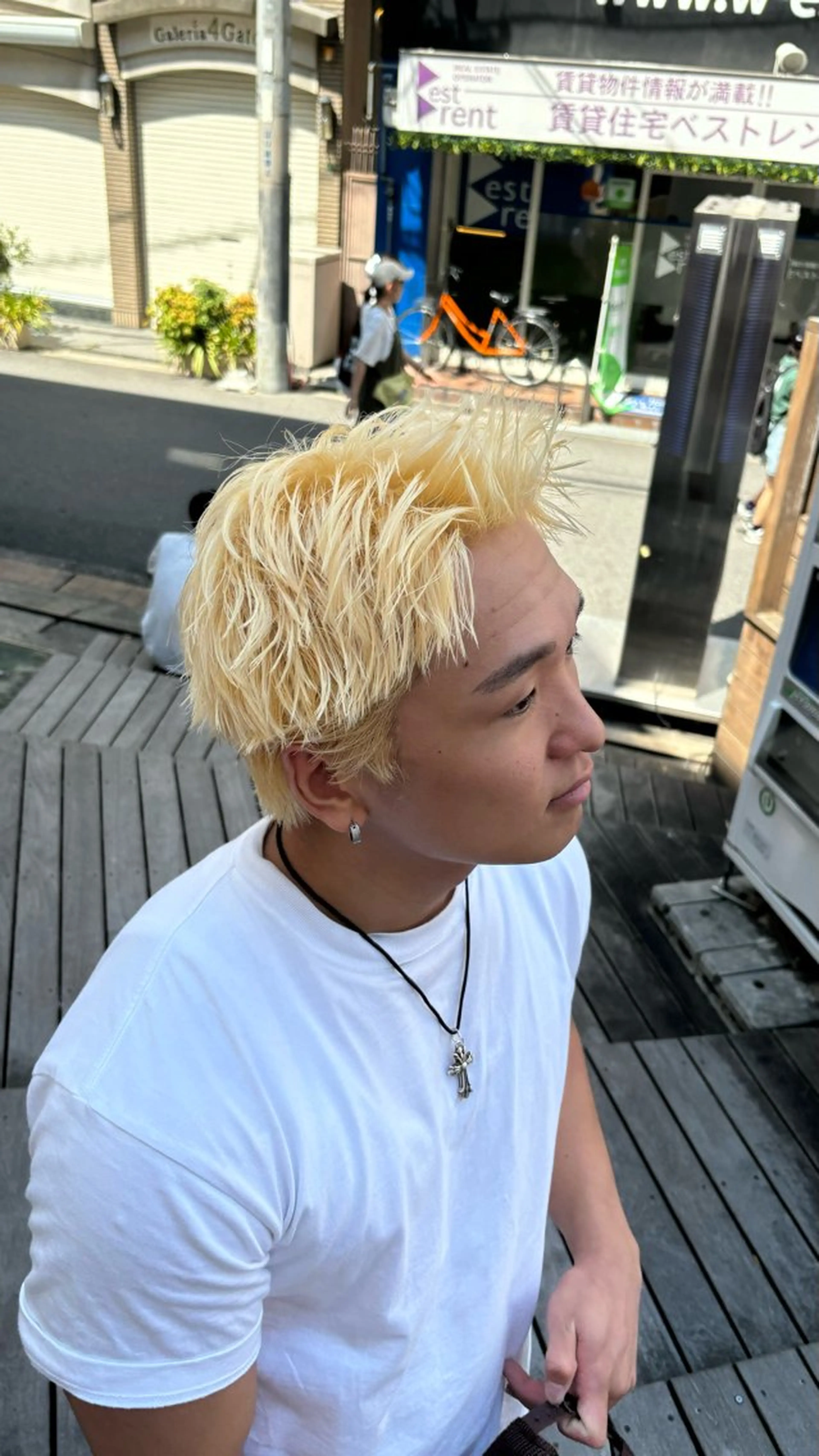 ショート カラー メンズ メンズブリーチ ブリーチ 抜きっぱなしブロンド ブリーチ/縮毛/複雑 履歴特化🌸/たくみのヘアスタイル