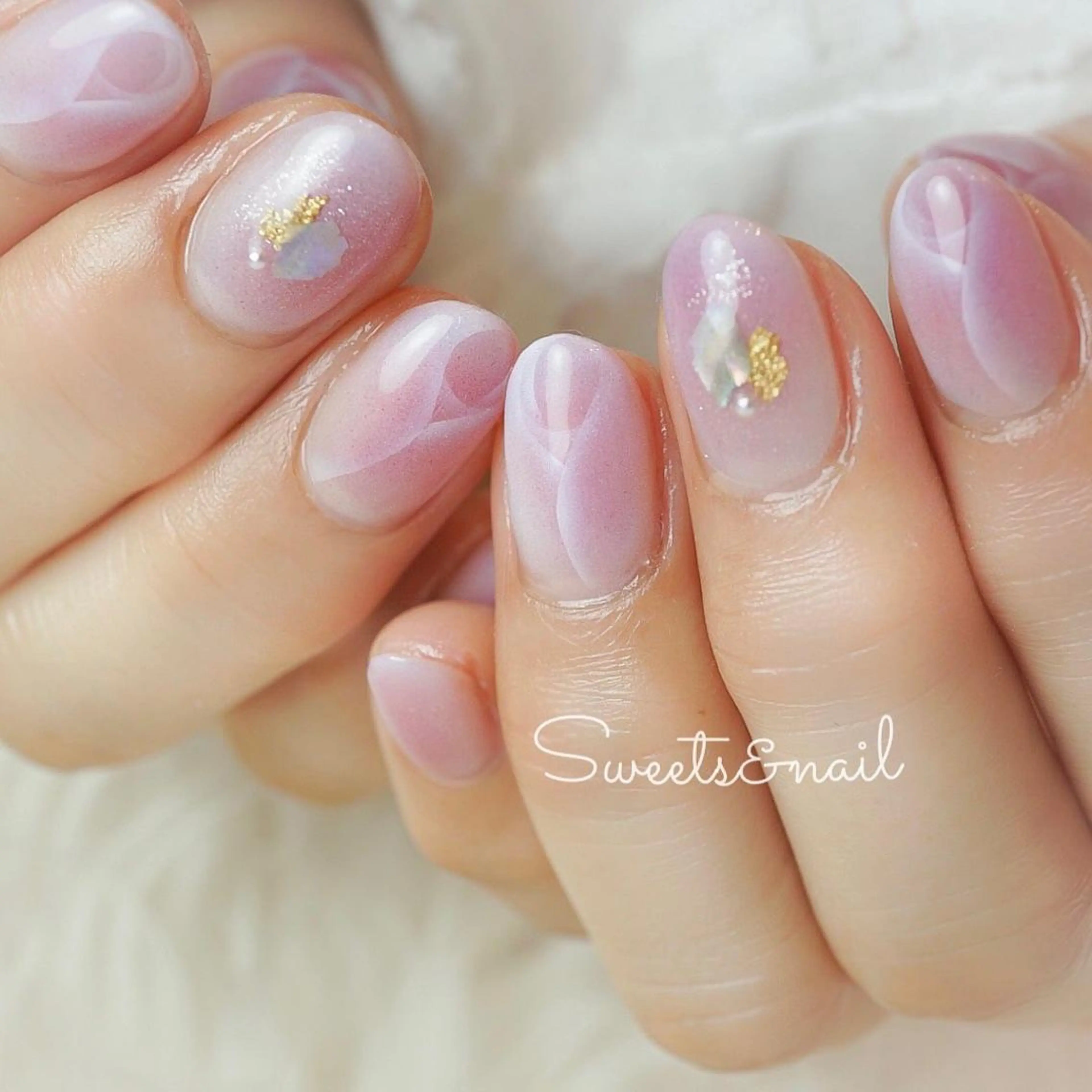 ネイル チークネイル フラワーネイル ジェルネイル ピンク 春ネイル Sweets &nailのネイルデザイン