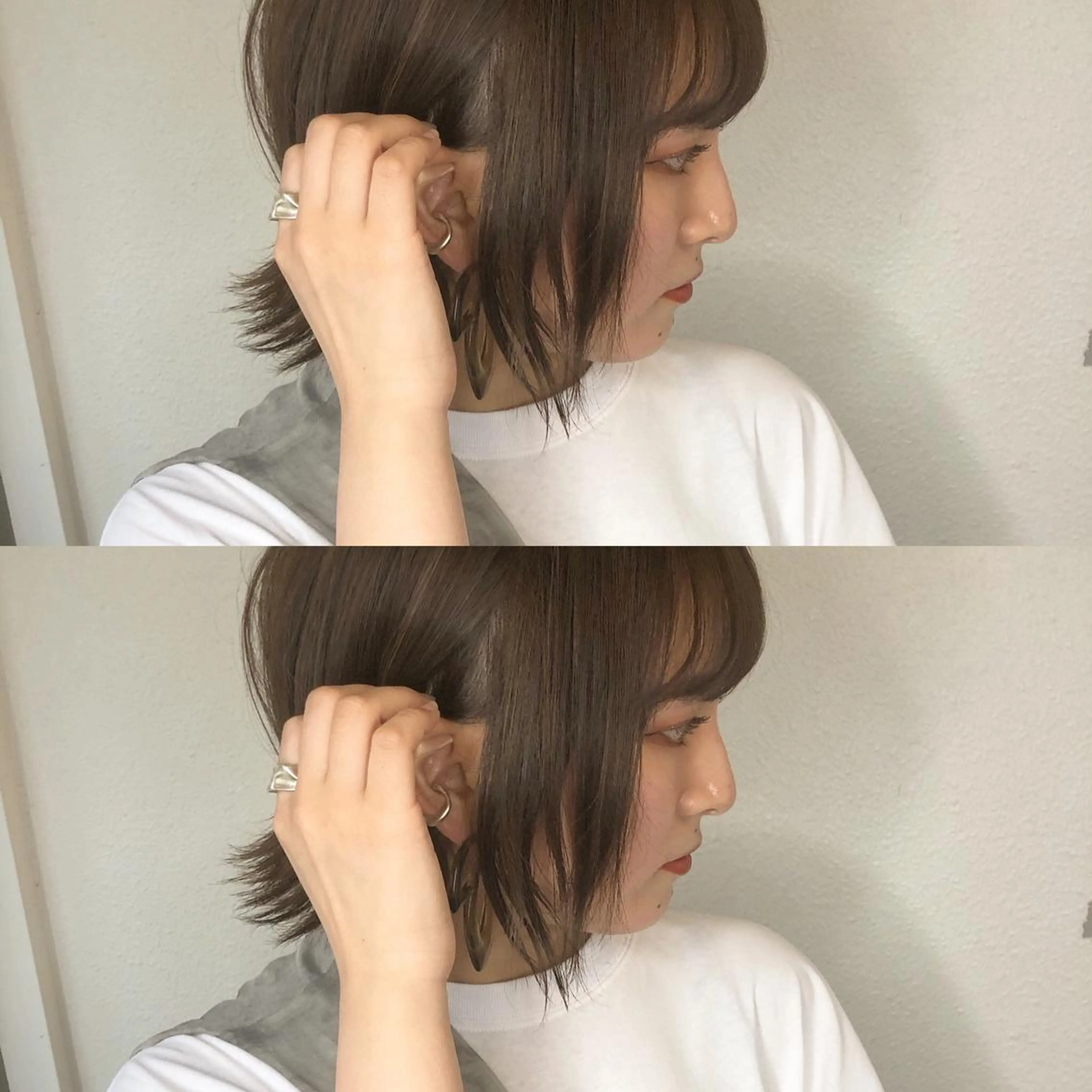 ショート カラー ベージュカラー 透明感カラー ハイライトカラー ハイライト しゅうさん🍝 麻田秀太郎のヘアスタイル