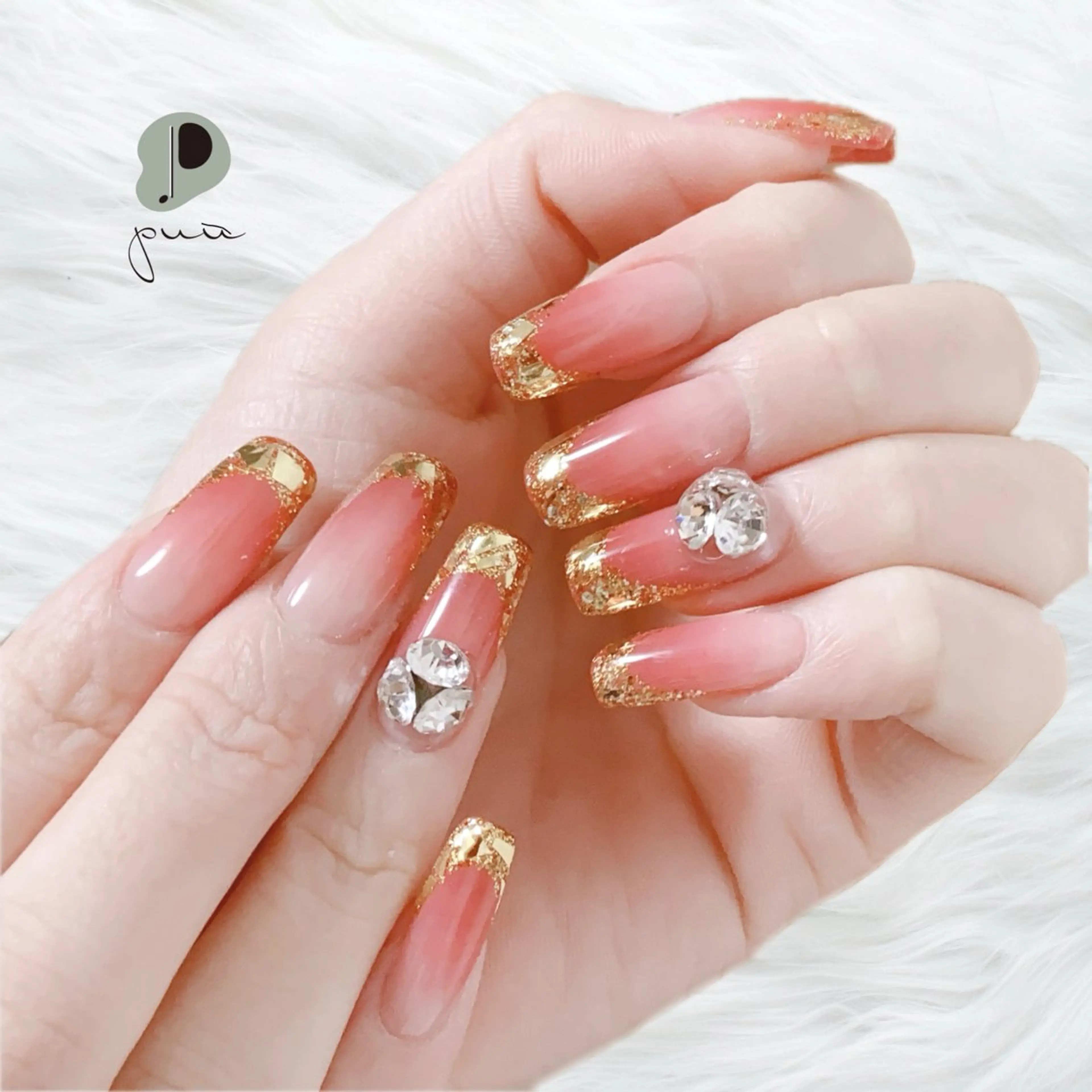 ネイル フレンチネイル ガラスフレンチ グラデーション ロングネイル スカルプネイル ハンドネイル puu kyoto所属・Nail salon puu kyotoのネイルデザイン