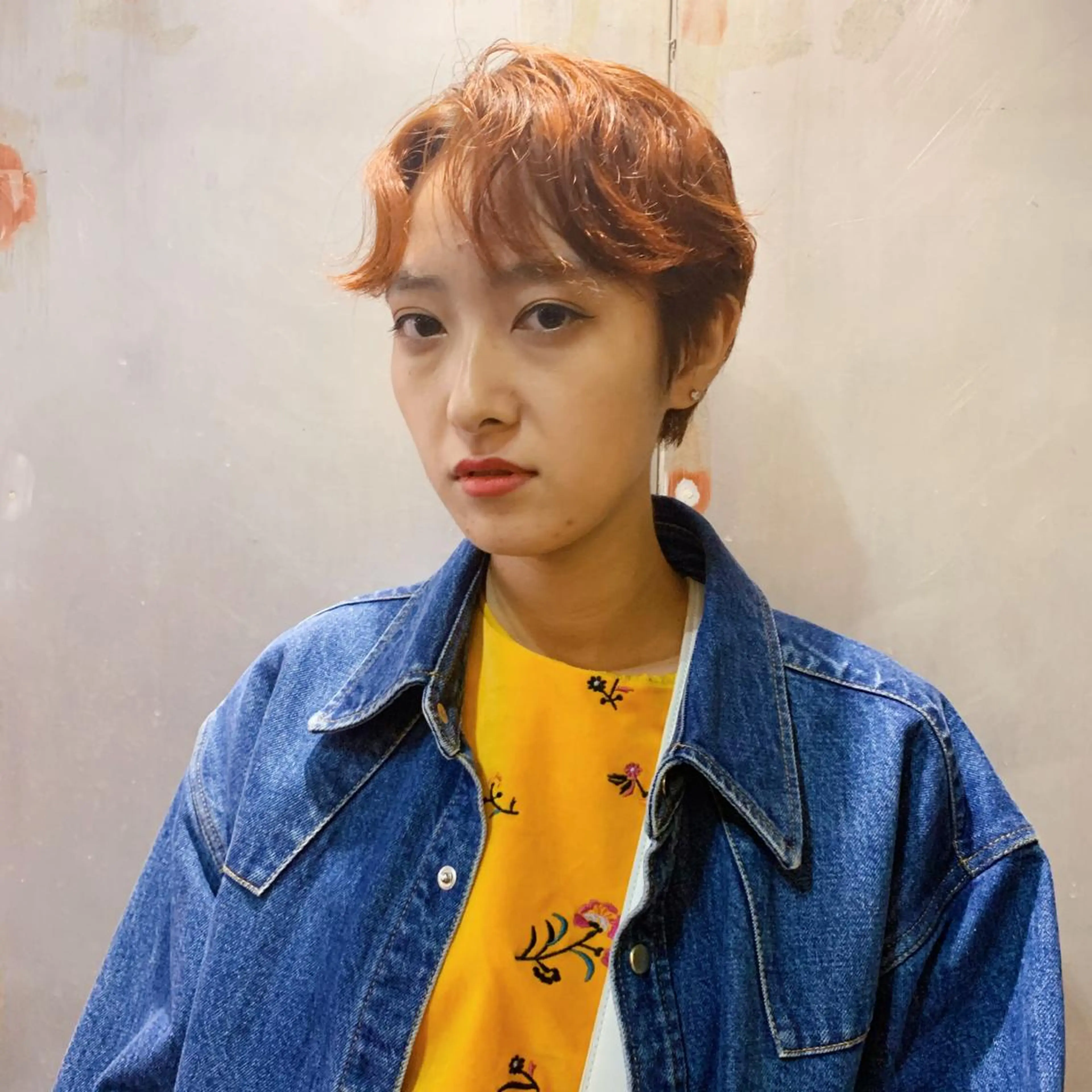 ショート カラー オレンジ ショートヘア カット ヘアカラー トリートメント ヘアセット ブリーチカラーNo. 1🌈 RYOGAのヘアスタイル