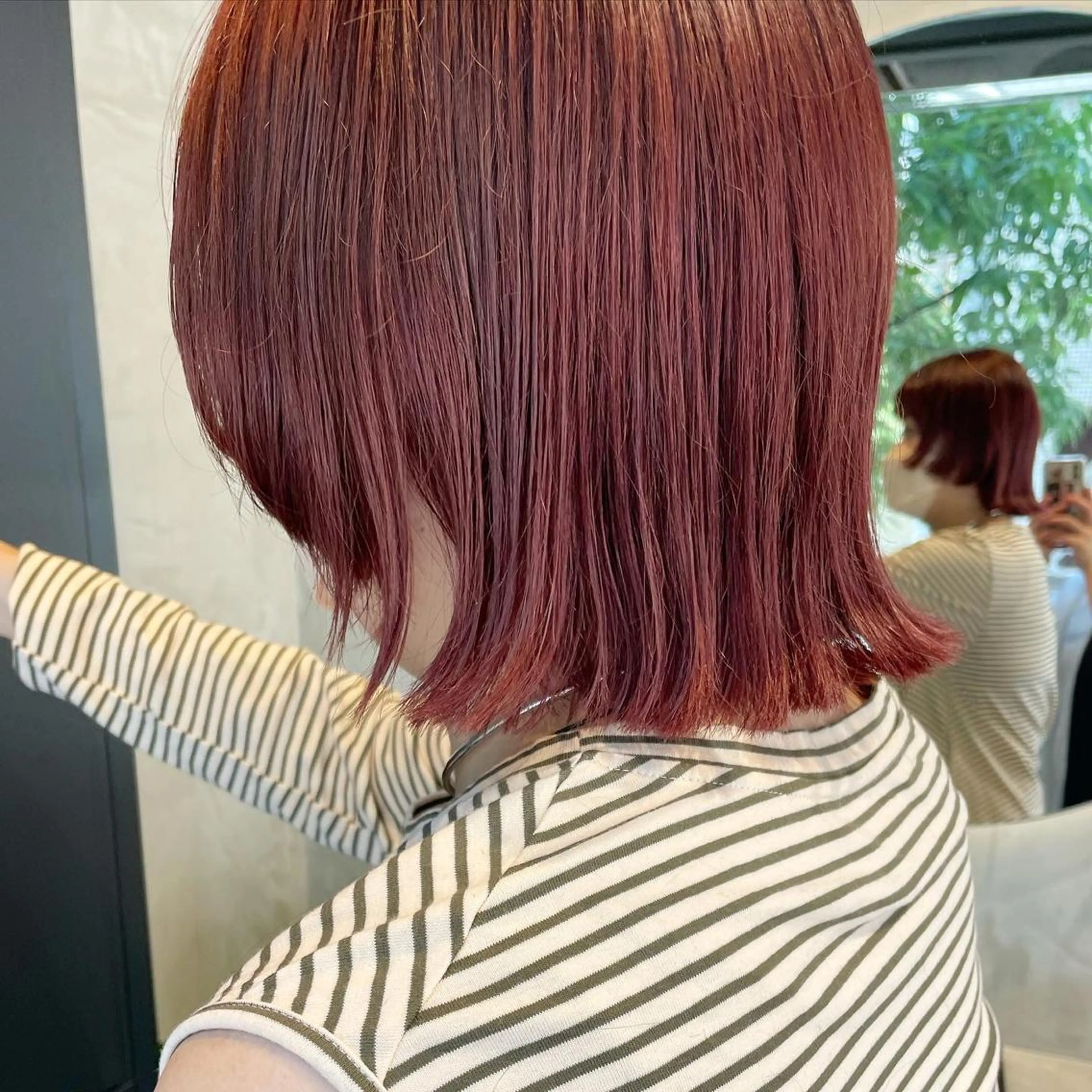 ミディアム カラー ブリーチ ピンクカラー カット ヘアカラー トリートメント ヤマモト マイのヘアスタイル