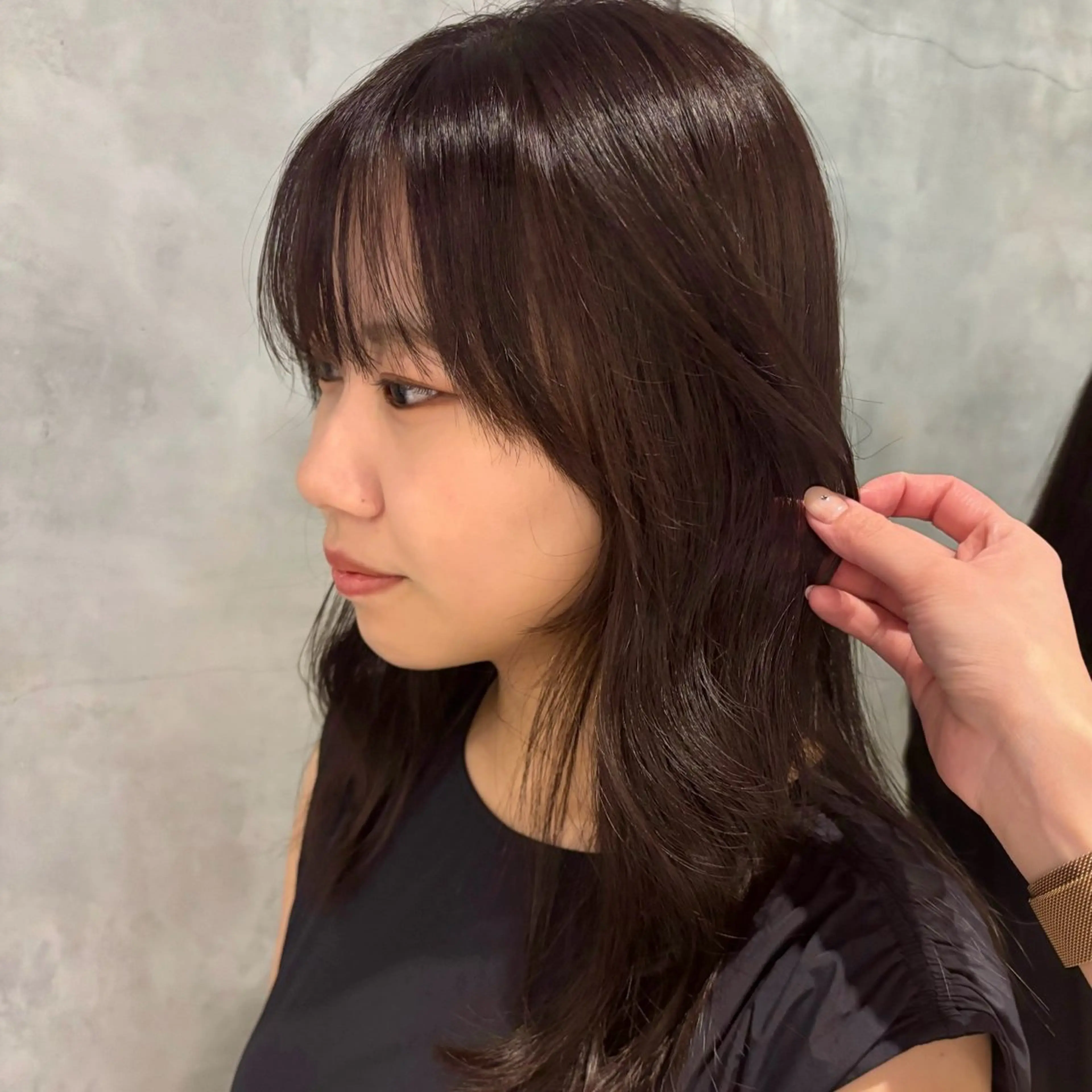 ミディアム カラー 透明感カラー グレージュ 似合わせカット カット ヘアカラー トリートメント 顔まわり/レイヤー/ 透明感/まいな🥨のヘアスタイル