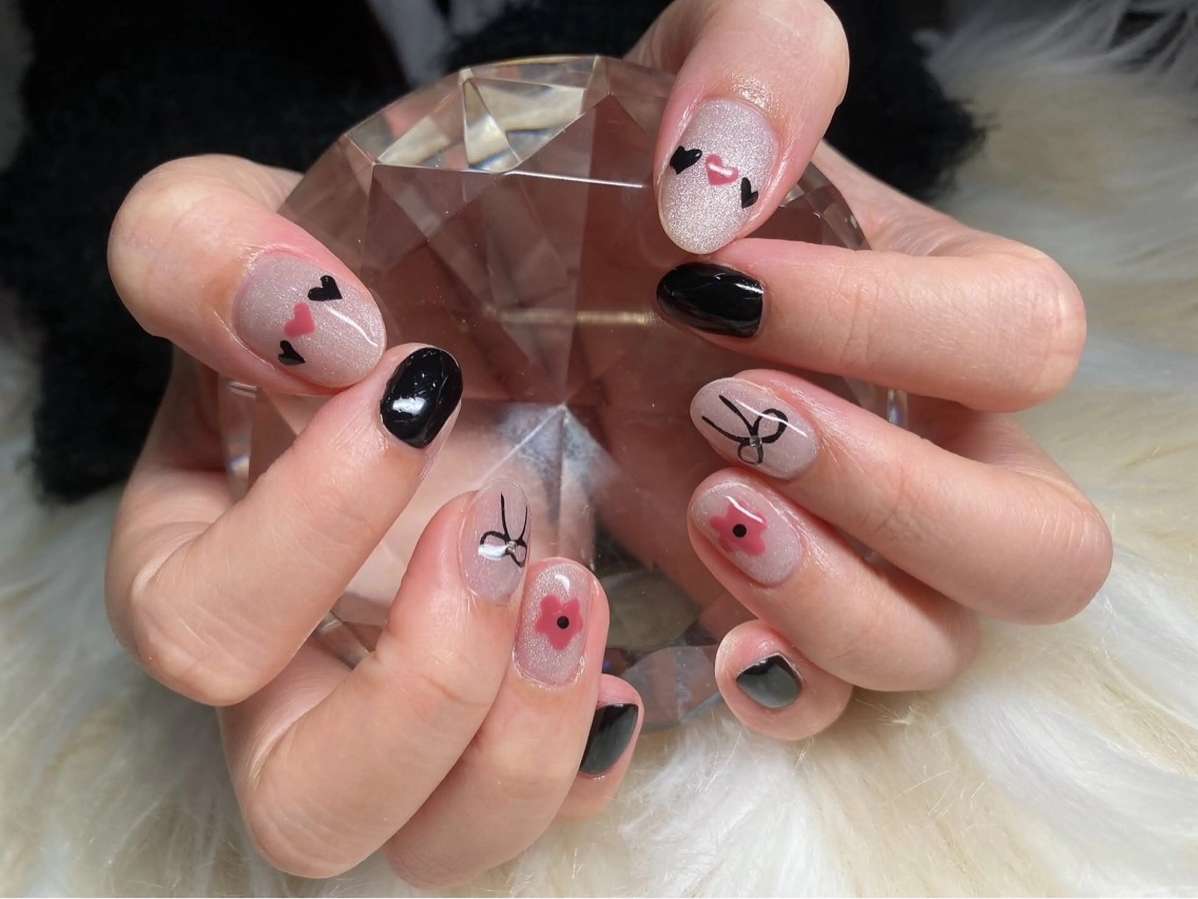 ネイル 長さ出し フレンチネイル ジェルネイル グラデーション ハート ハンドネイル Nail&eye Belire 新宿のネイルデザイン