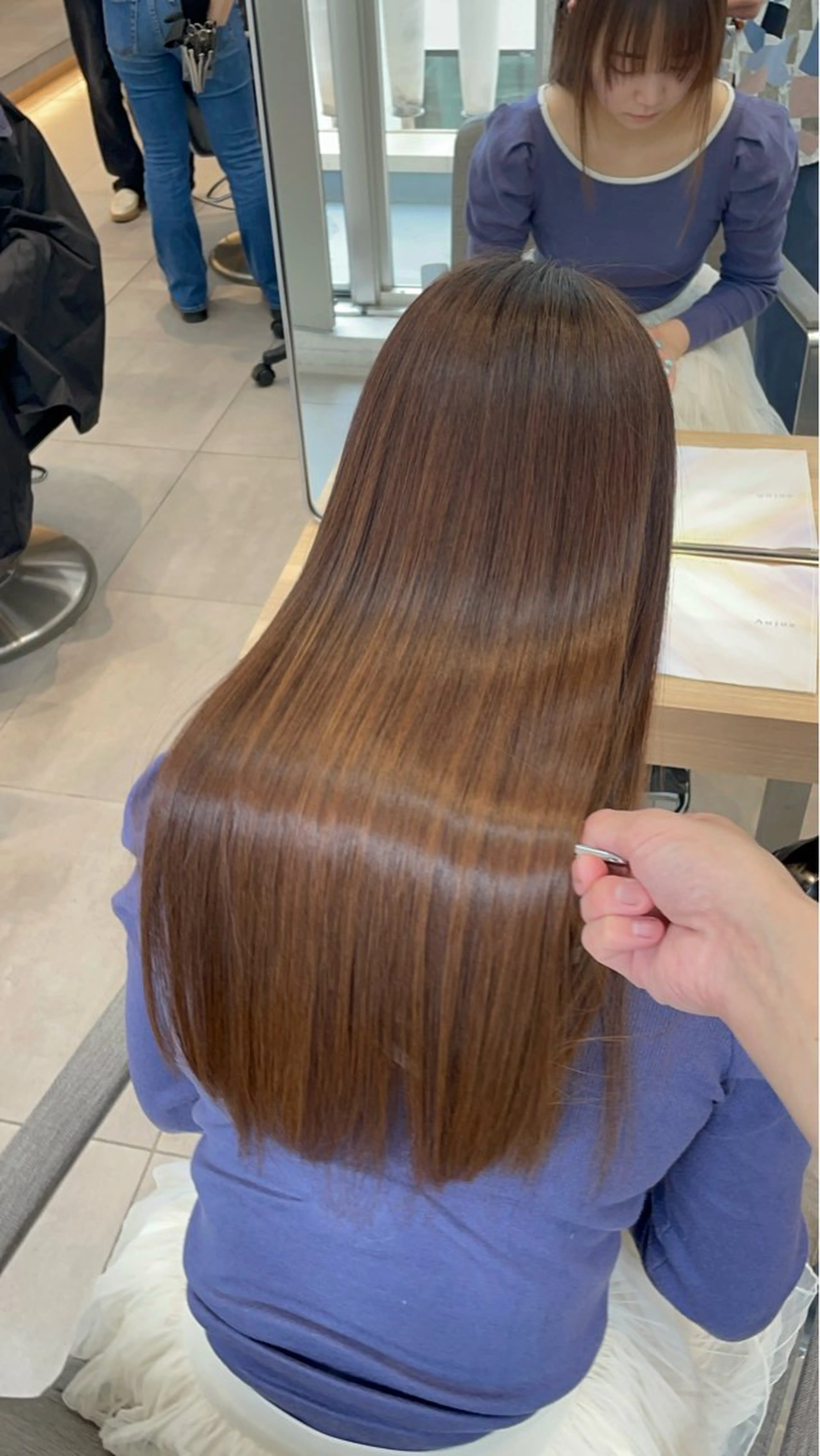 ロング カット 縮毛矯正 トリートメント ヘッドスパ ✨髪質改善✨美髪 矯正🫧小泉のヘアスタイル