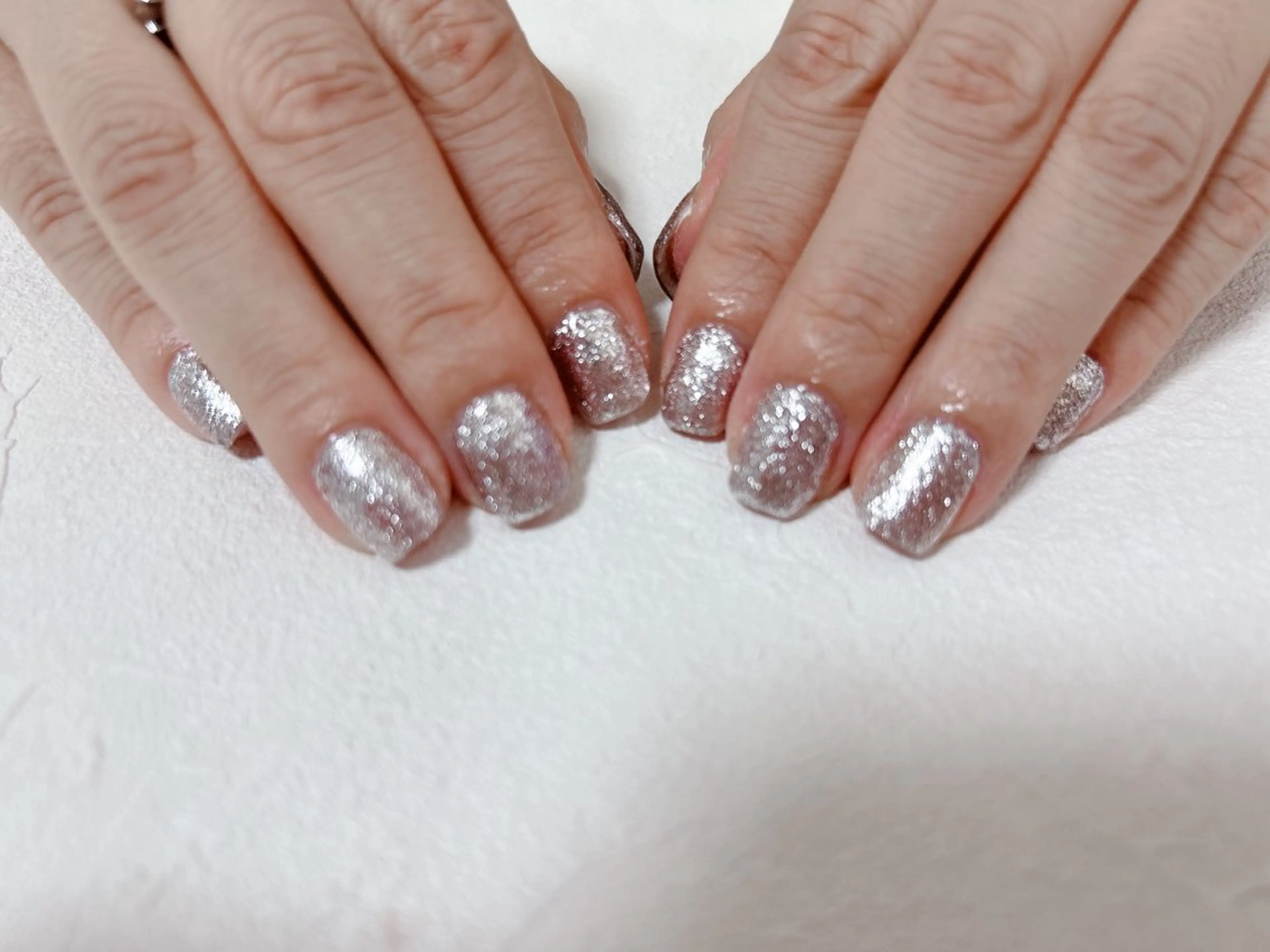 ネイル オーロラネイル フットネイル フレンチネイル ジェルネイル キラキラネイル ハンドネイル Mogu nail 二子玉川のネイルデザイン