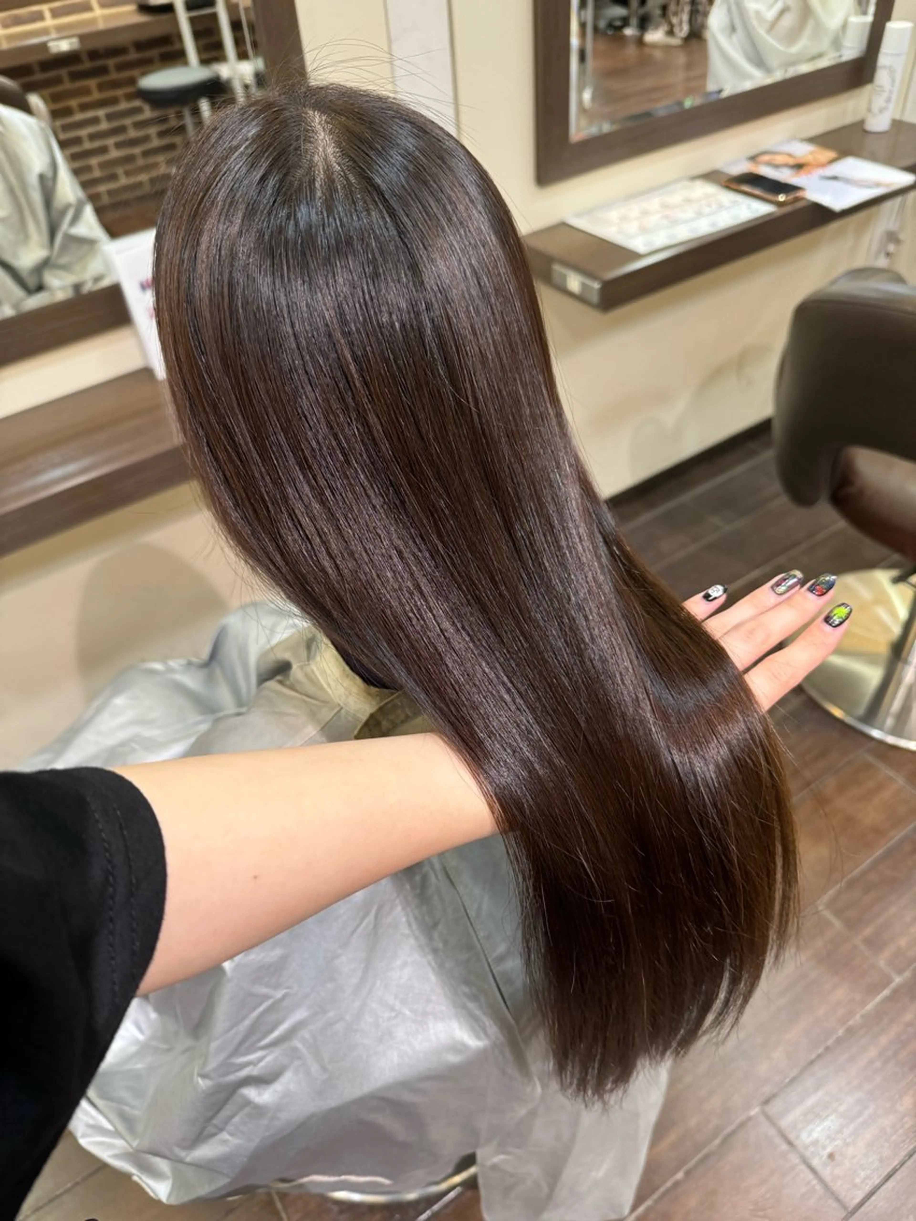 ロング 縮毛矯正 酸性ストレート 縮毛矯正 トリートメント ヘアセット designcolo r/似合わせNOKAのヘアスタイル