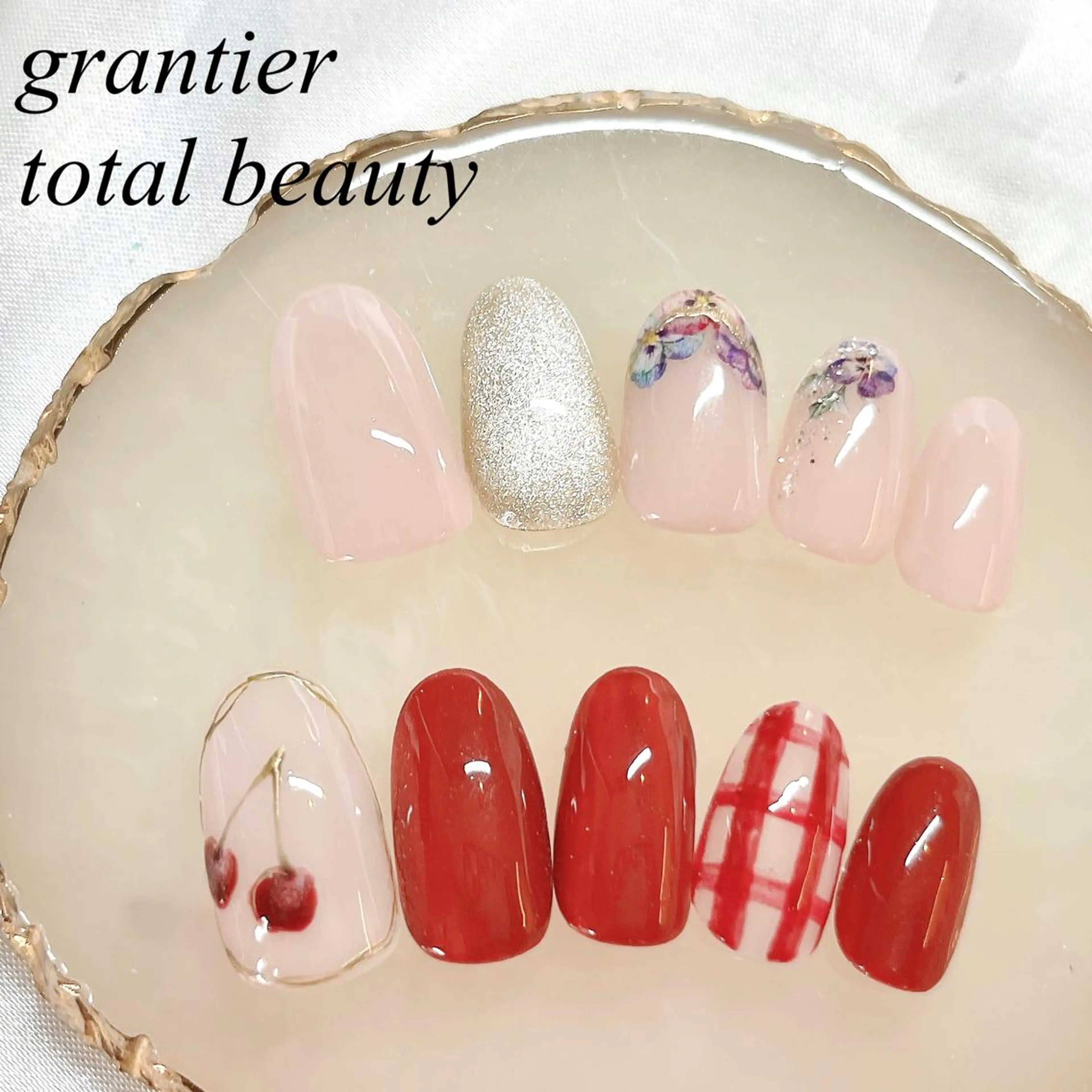 ネイル フラワーネイル 春ネイル ハンドネイル grantier beautyのネイルデザイン