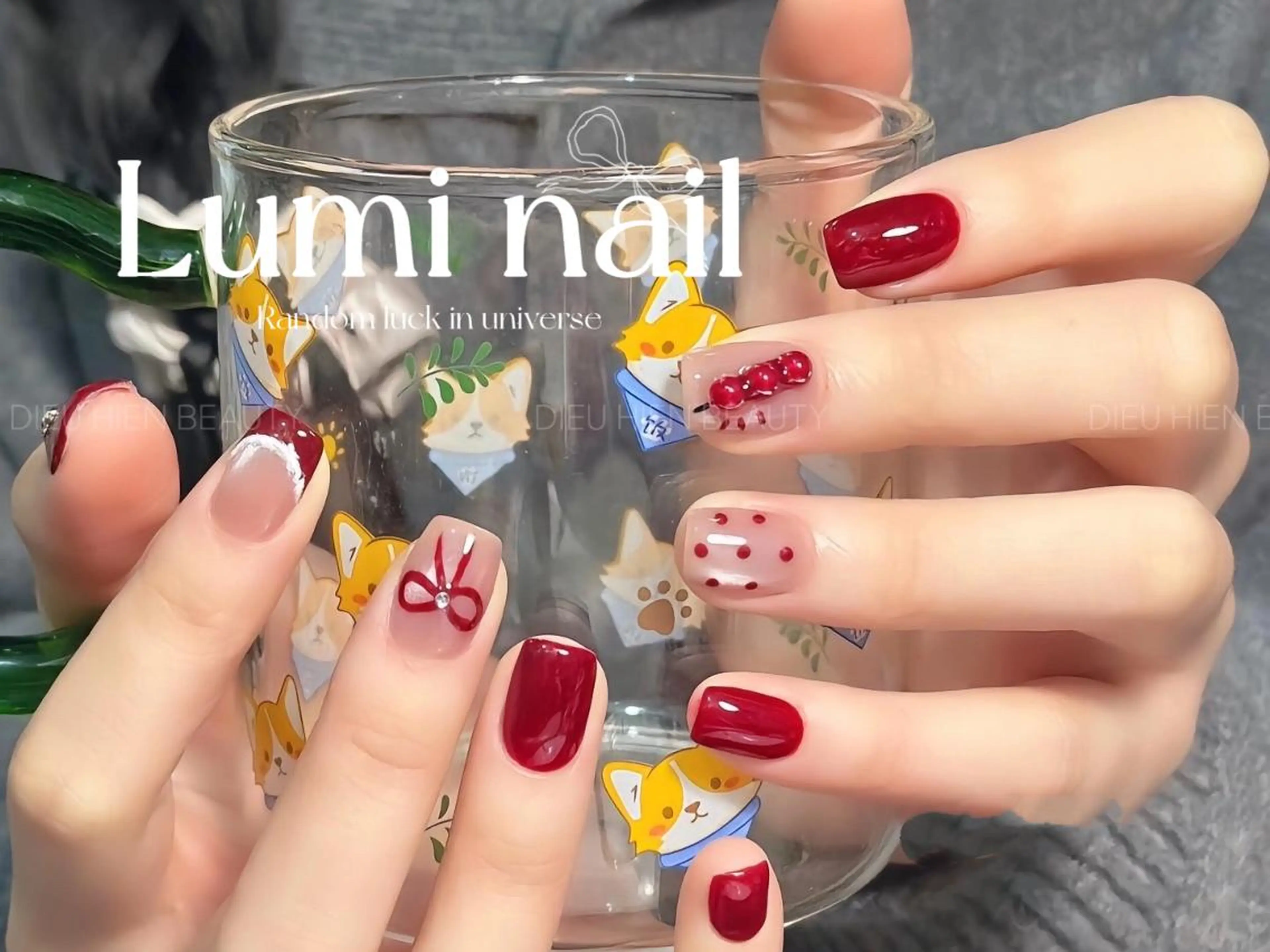 ネイル ツイードネイル 冬ネイル クリスマス 神崎 理沙のネイルデザイン