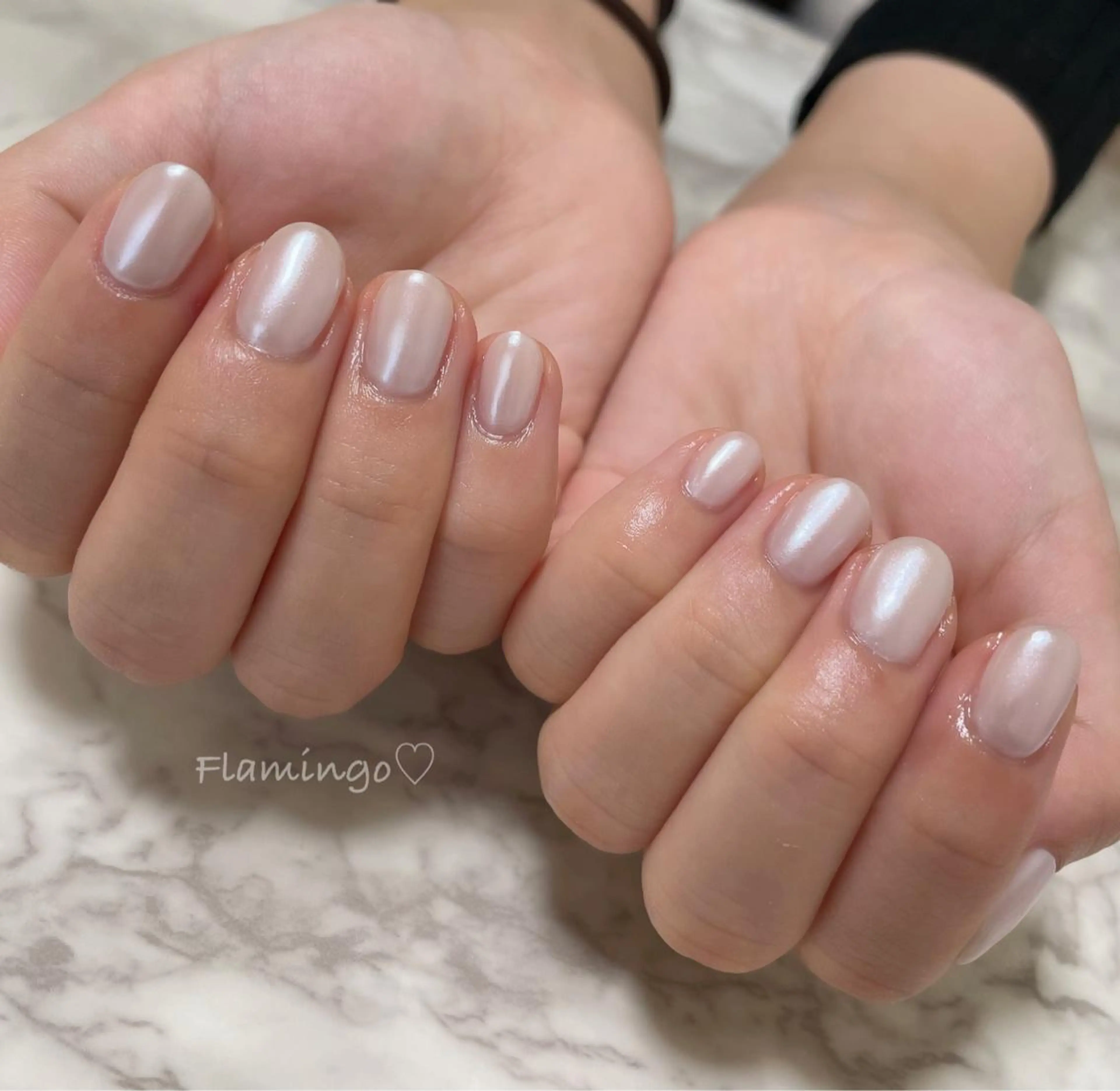 ネイル ジェルネイル ミラーネイル ワンカラーネイル シンプルネイル 春ネイル シンプル／上品／爪育 ☺︎Flamingoのネイルデザイン