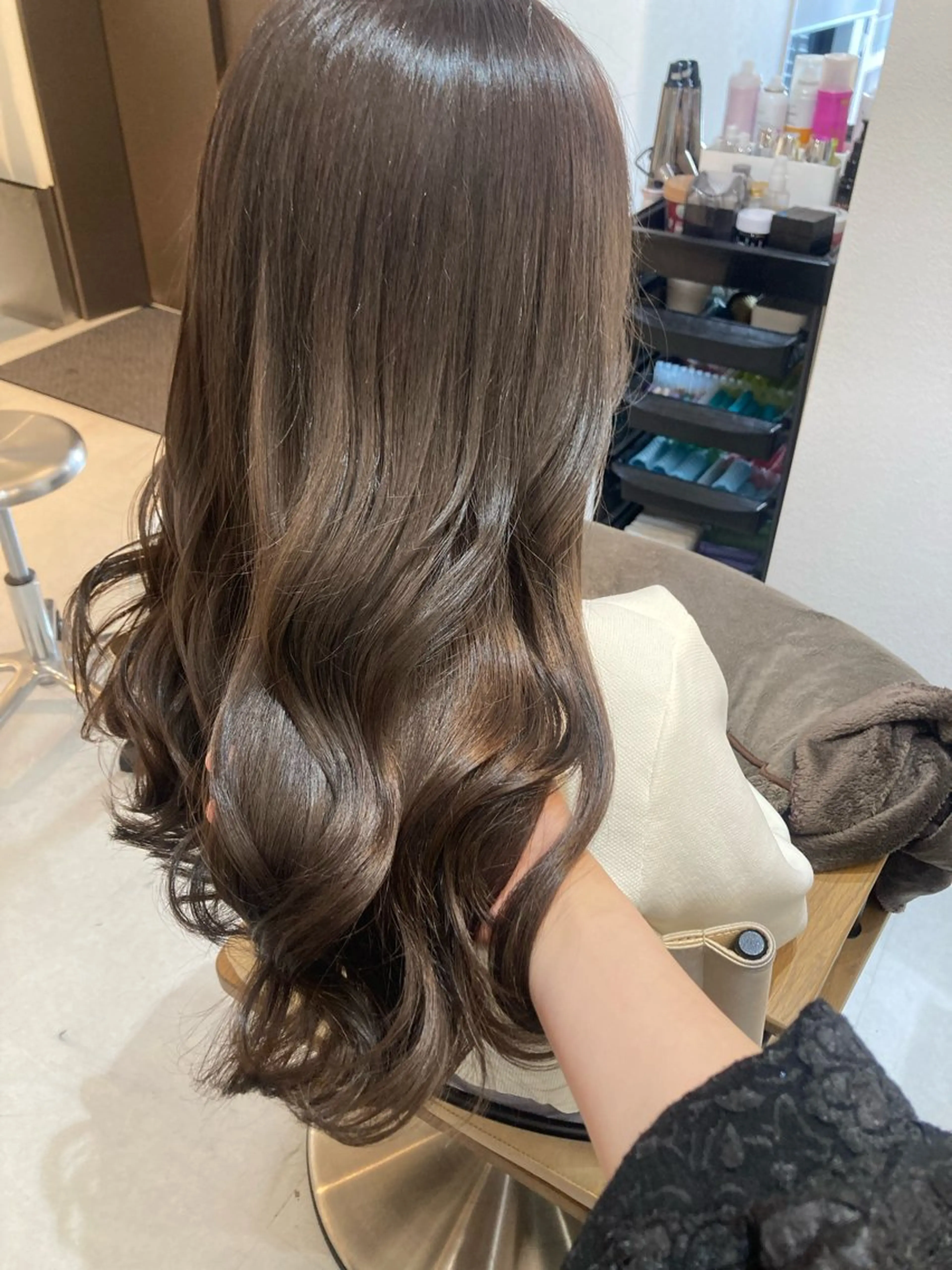 ロング カット ヘアカラー トリートメント ✨色持ちの良い艶 カラー✨蟹江真世のヘアスタイル
