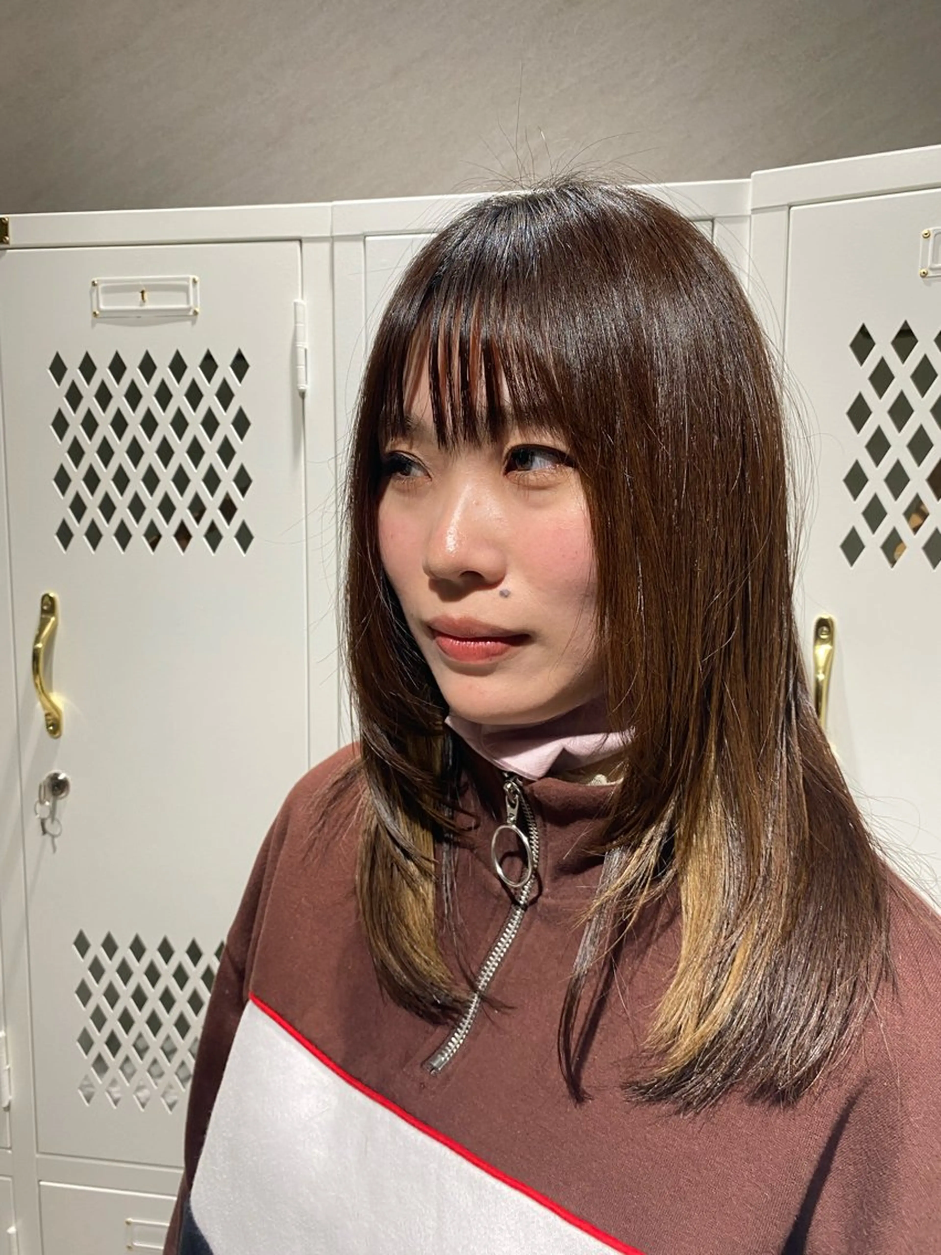 セミロング 顔まわりレイヤー 顔周りカット レイヤーカット カット ヘアカラー 💎艶・透明感カラー /似合わせカット💎のヘアスタイル