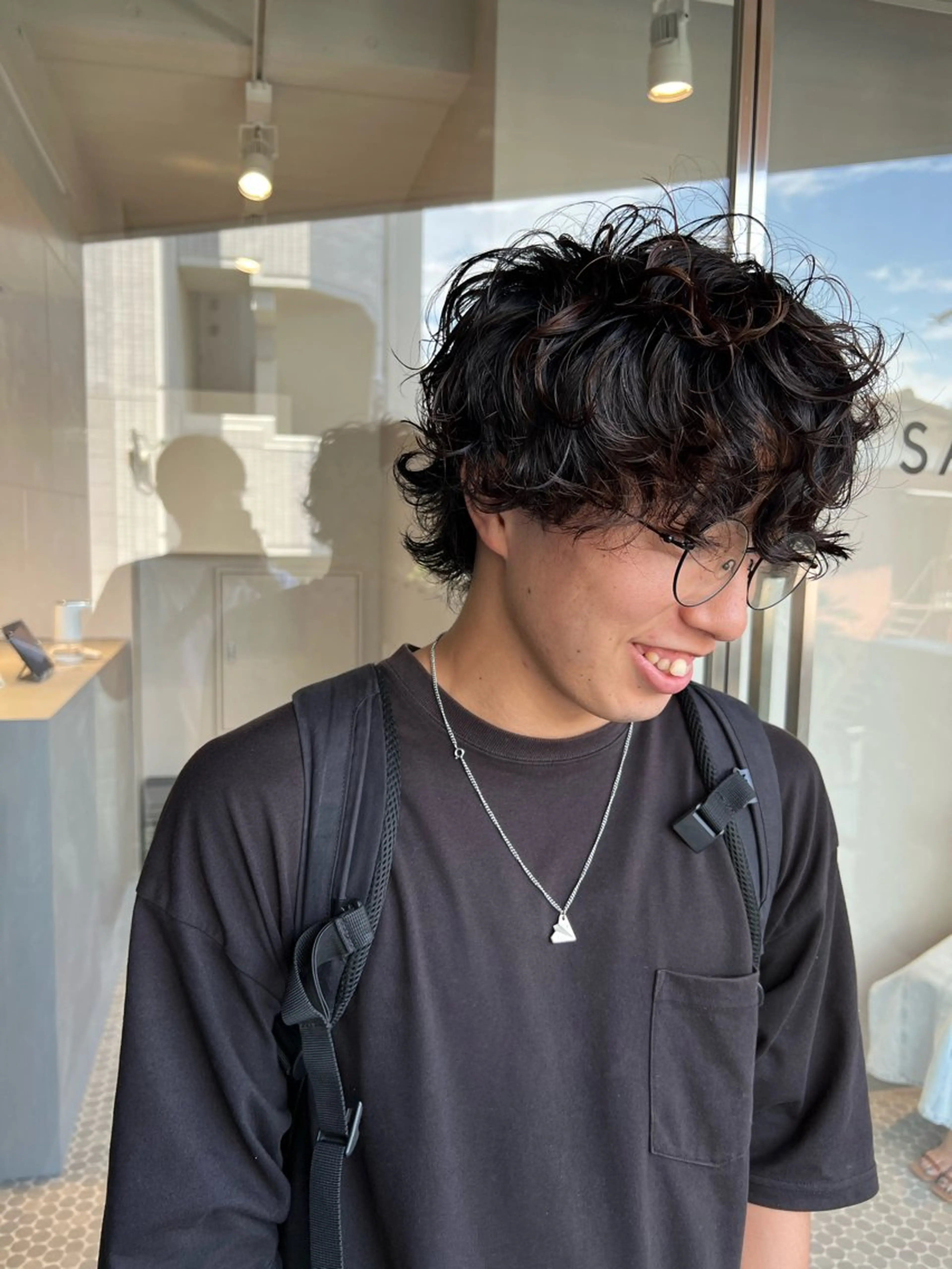 ショート パーマ メンズ メンズパーマ スパイラルパーマ 樋野 亮のヘアスタイル