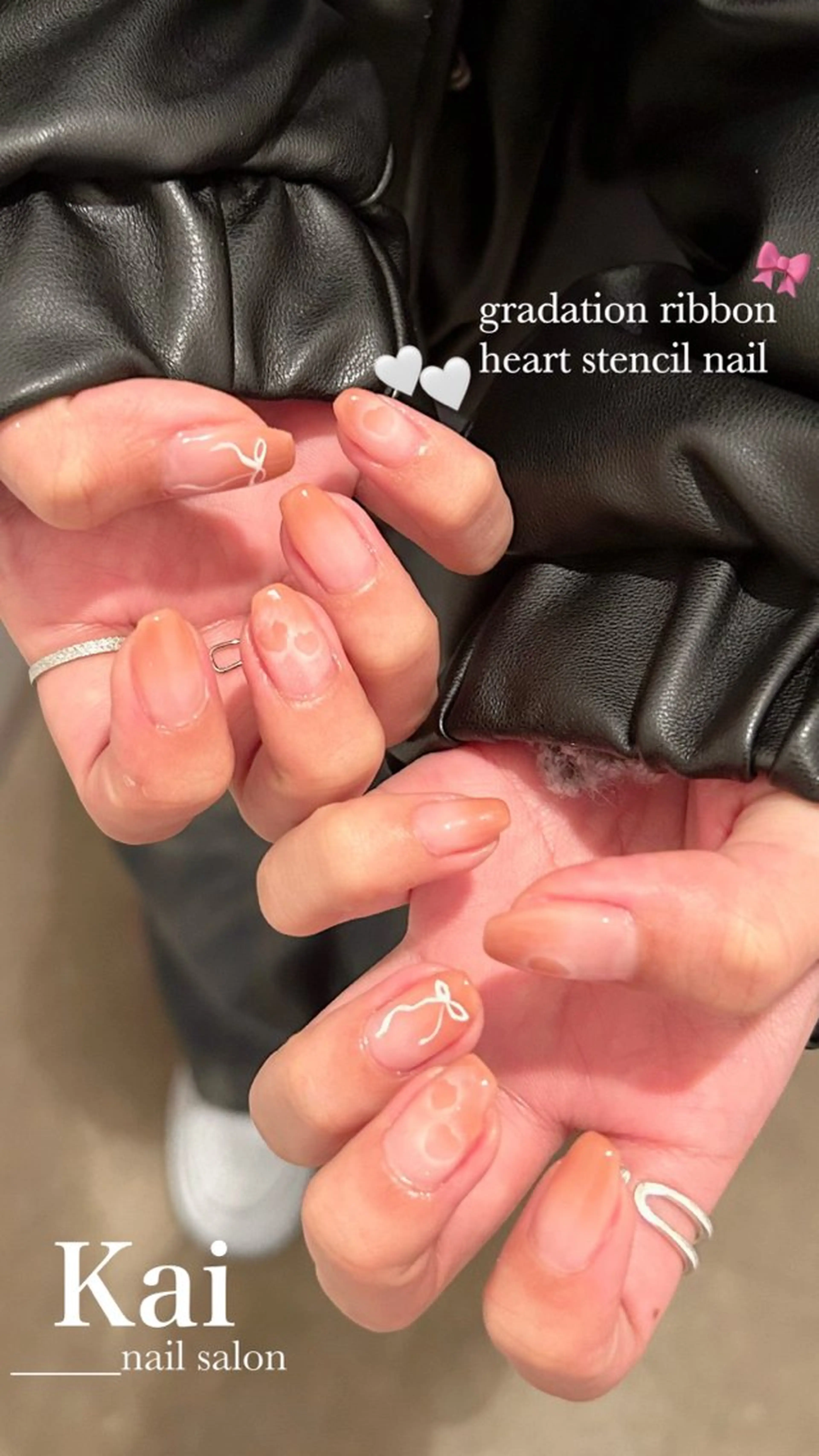 ネイル アートネイル グラデーション ハート 韓国ネイル マグネットネイル ハンドネイル Kai  nail Mayukoのネイルデザイン