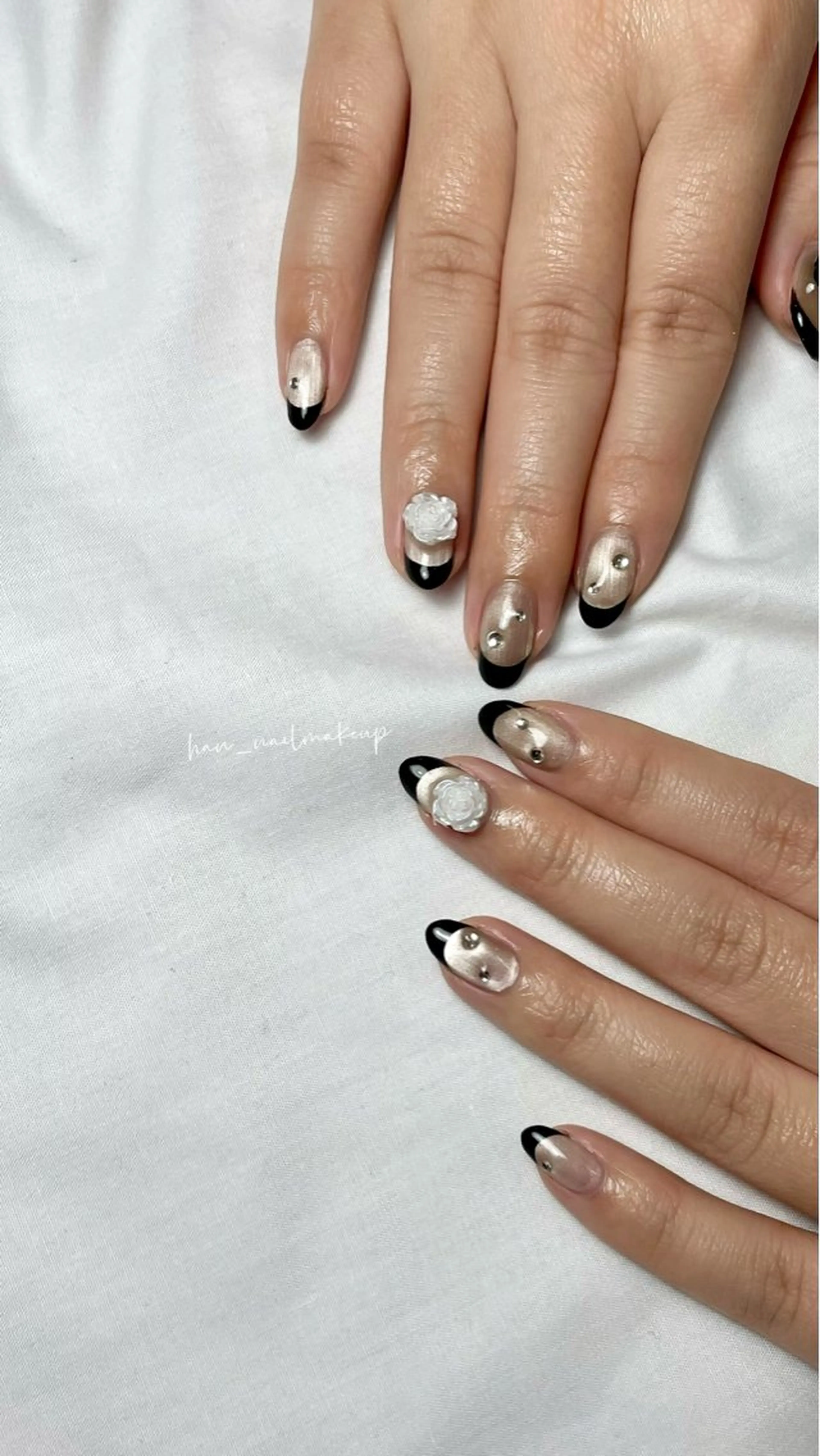 ネイル フレンチネイル マグネットネイル ハンドネイル Han Nail 【y&m】のネイルデザイン