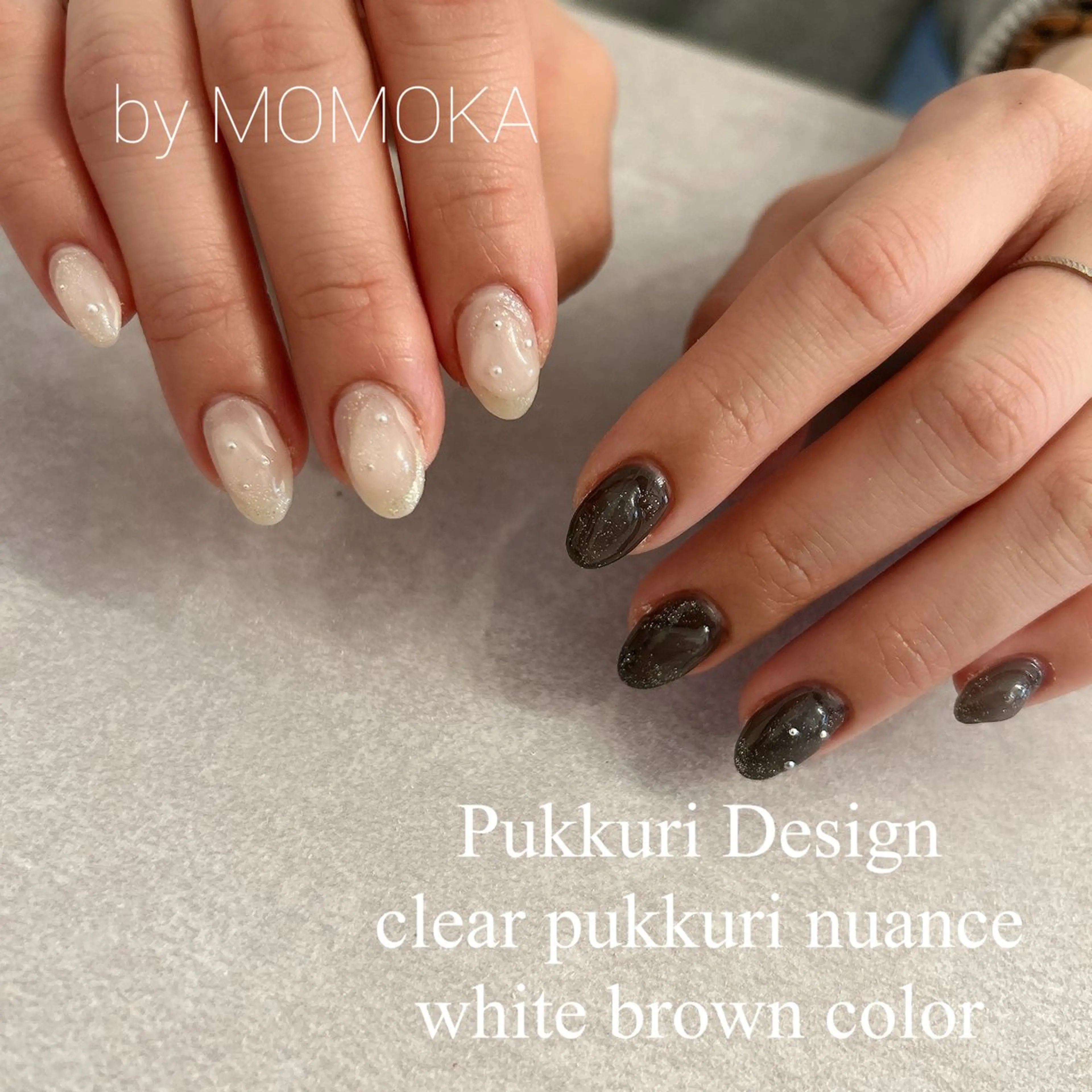 ネイル キラキラネイル ぷっくりネイル ハンドネイル momoka_nails所属・Momo Nailsのネイルデザイン