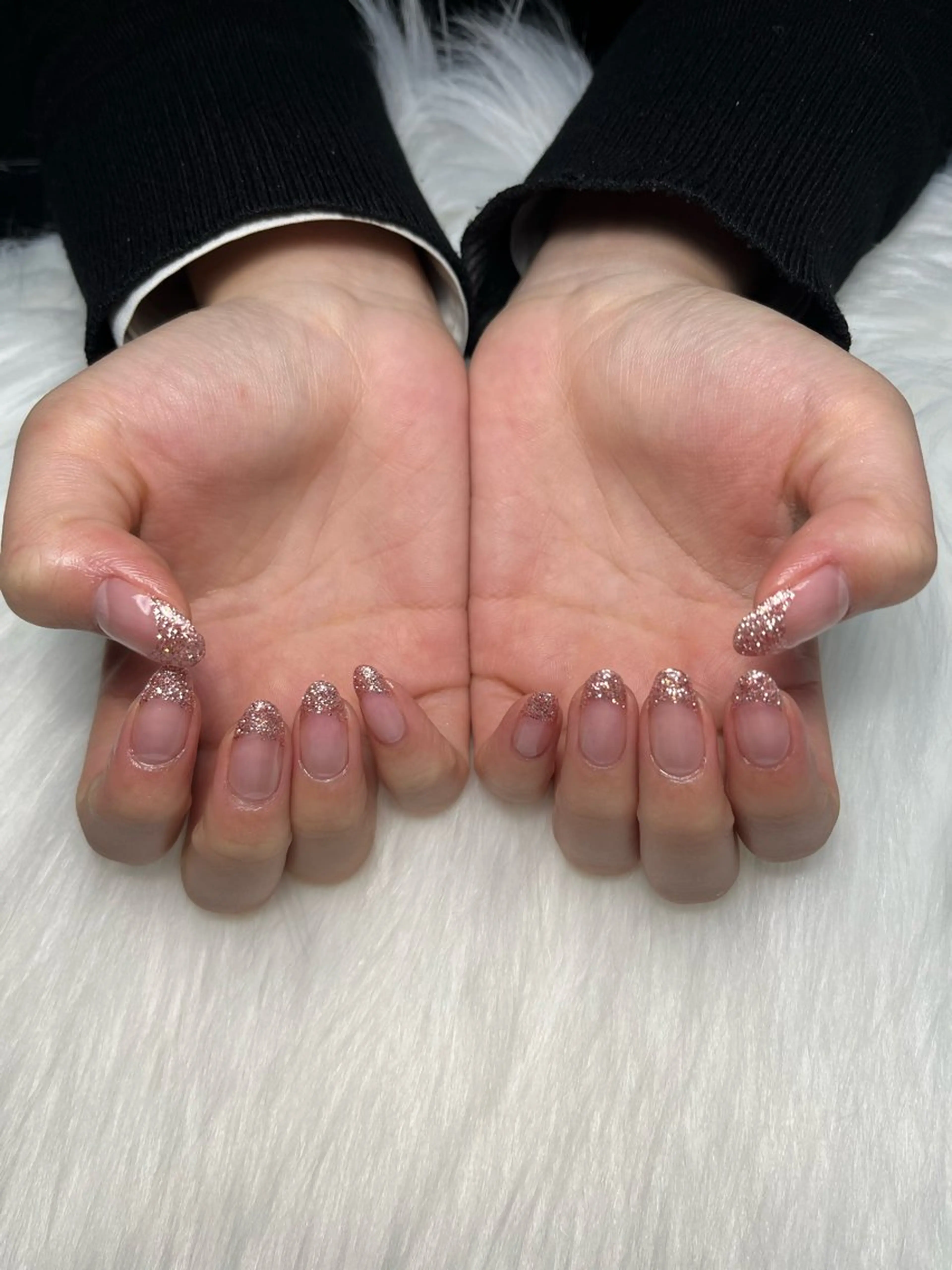 ネイル フレンチネイル ラメ(グリッター) ハンドネイル Nail salon Hanakoのネイルデザイン