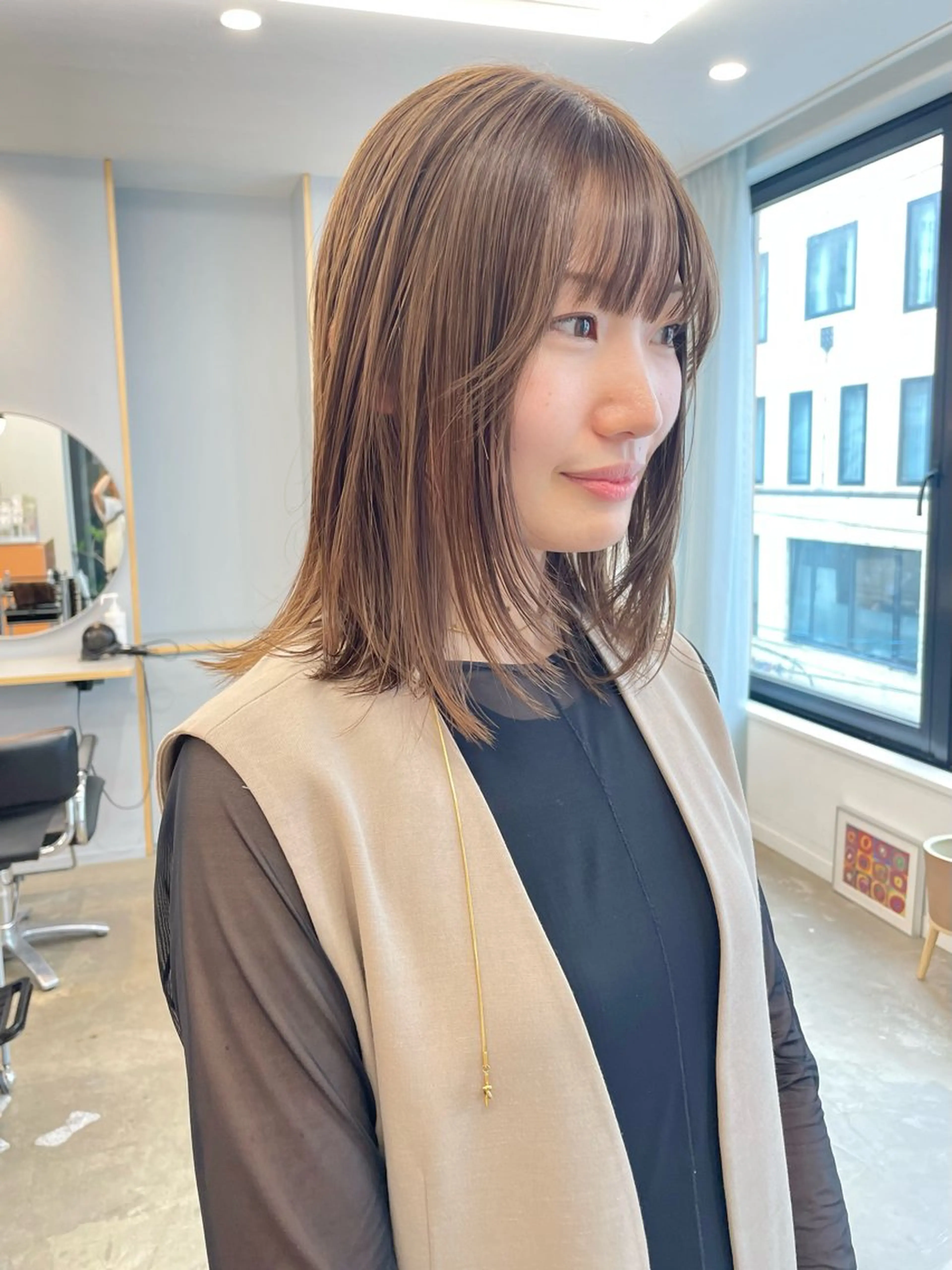 ミディアム カラー pole所属・【pole】 minaのヘアスタイル