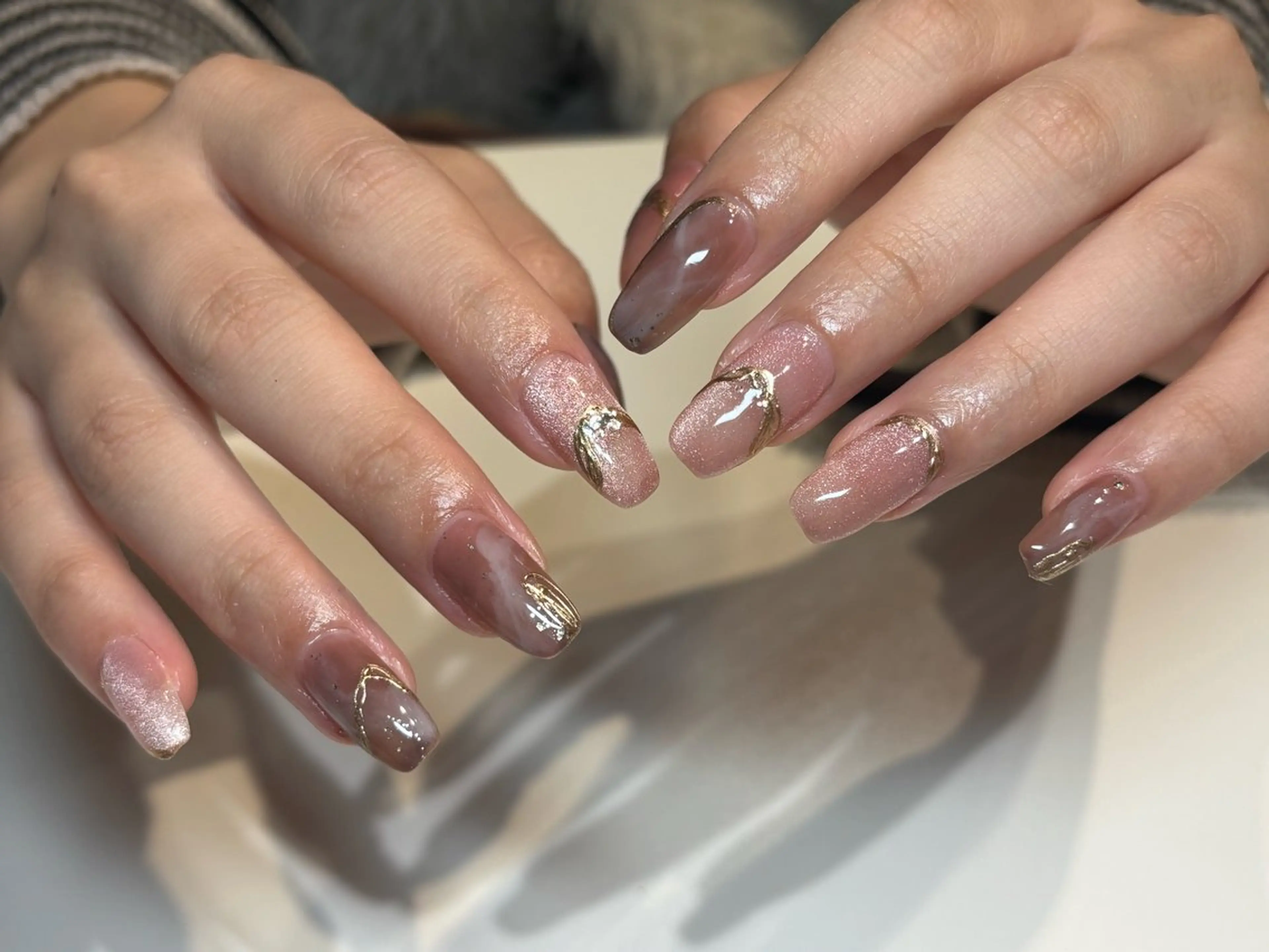 ネイル フットネイル フレンチネイル ジェルネイル グラデーション マグネットネイル ハンドネイル ヘアー.ネイル二刀流 misa🫧のヘアスタイル