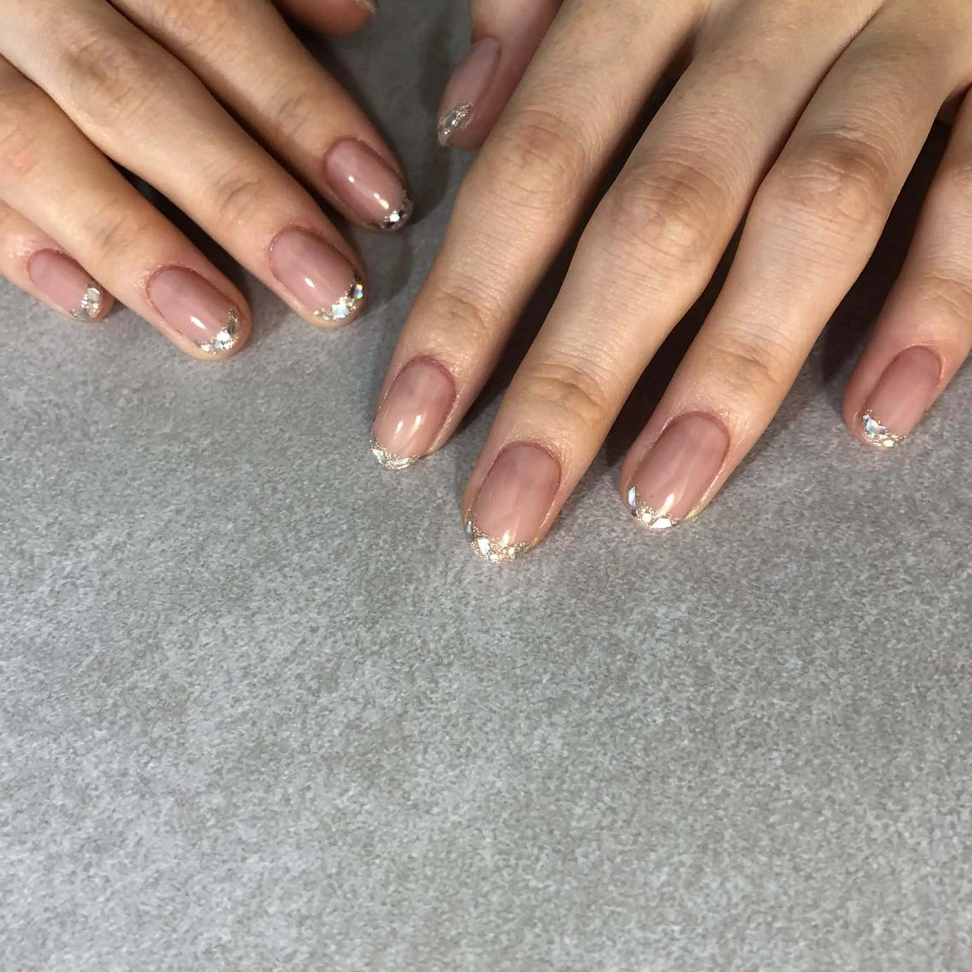 ネイル フレンチネイル ガラスフレンチ ハンドネイル ハンドケア le'a moe KONAMIのネイルデザイン