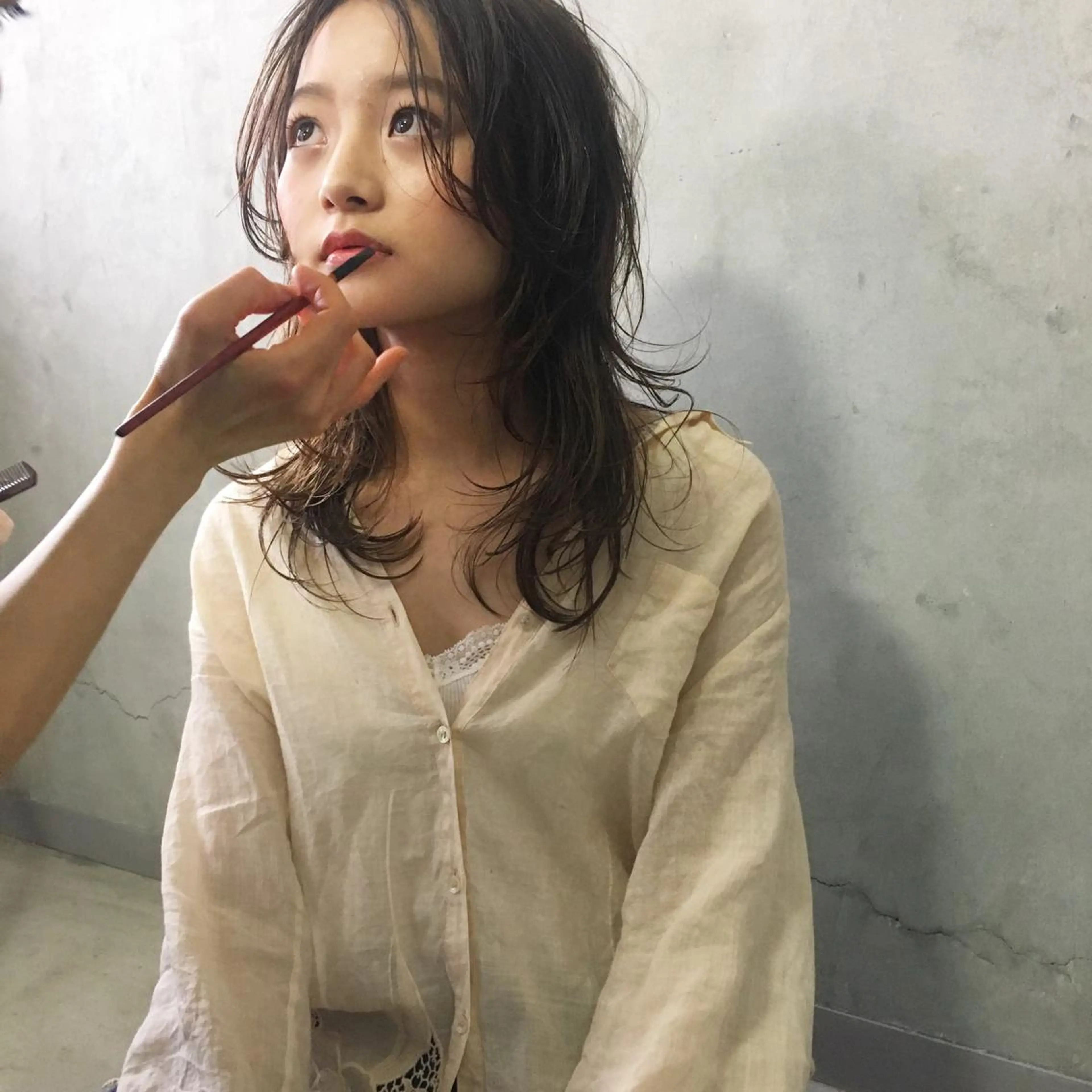 ミディアム カラー パーマ happy  man 🌸血色カラー🌸のヘアスタイル