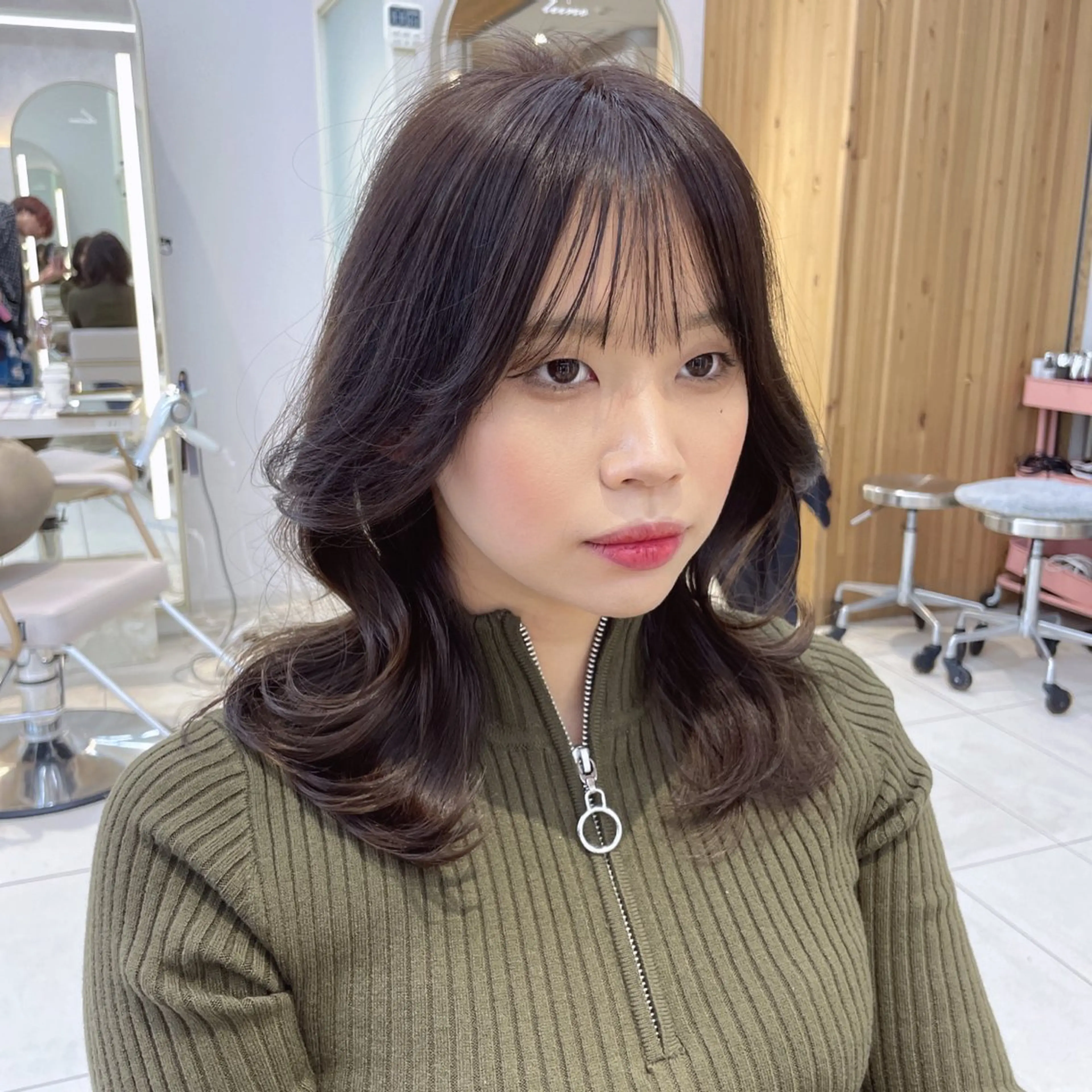ミディアム 顔周り/透明感カラー /韓国ヘア/TAKUのヘアスタイル