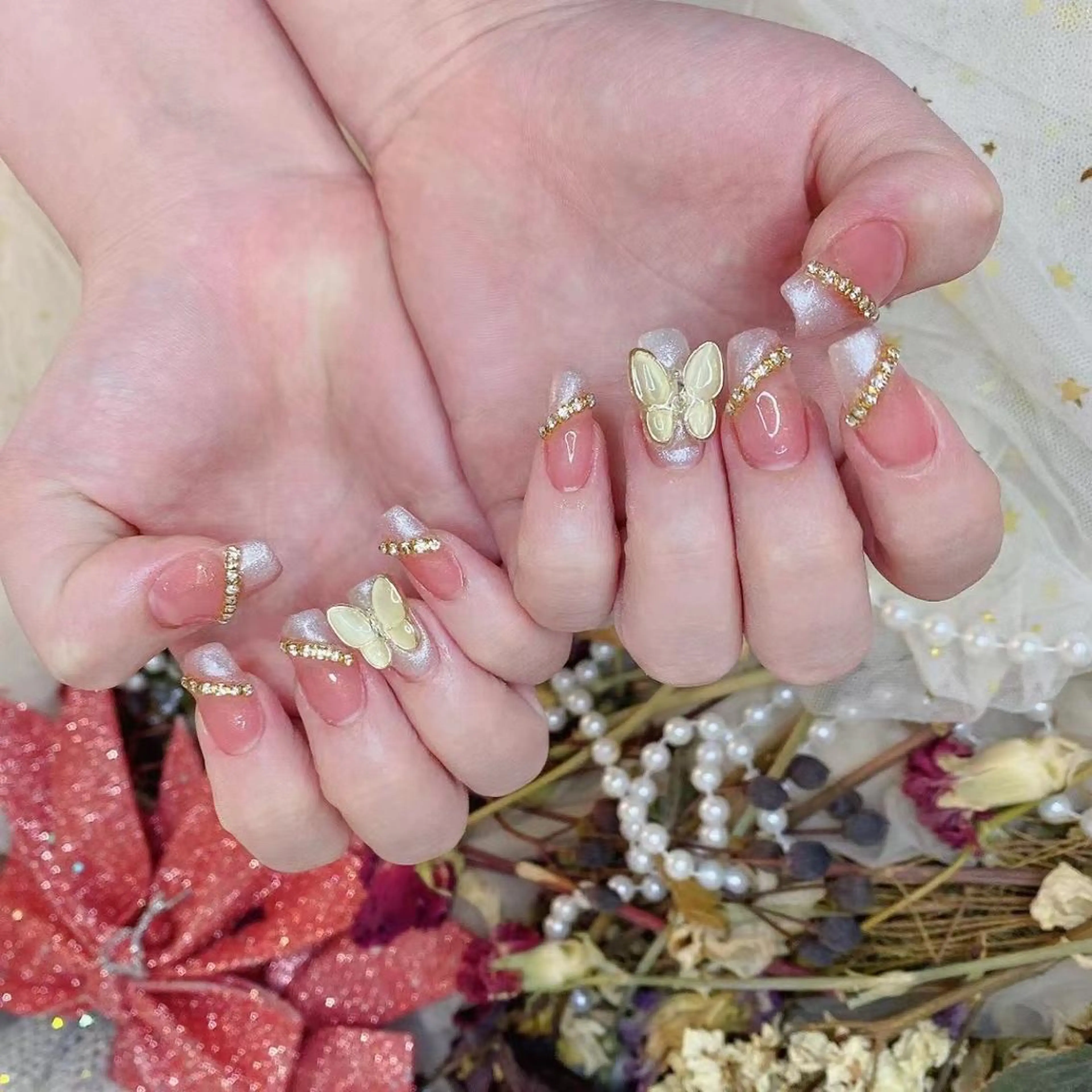 ネイル クリアネイル ピンク Babarla Nailのネイルデザイン